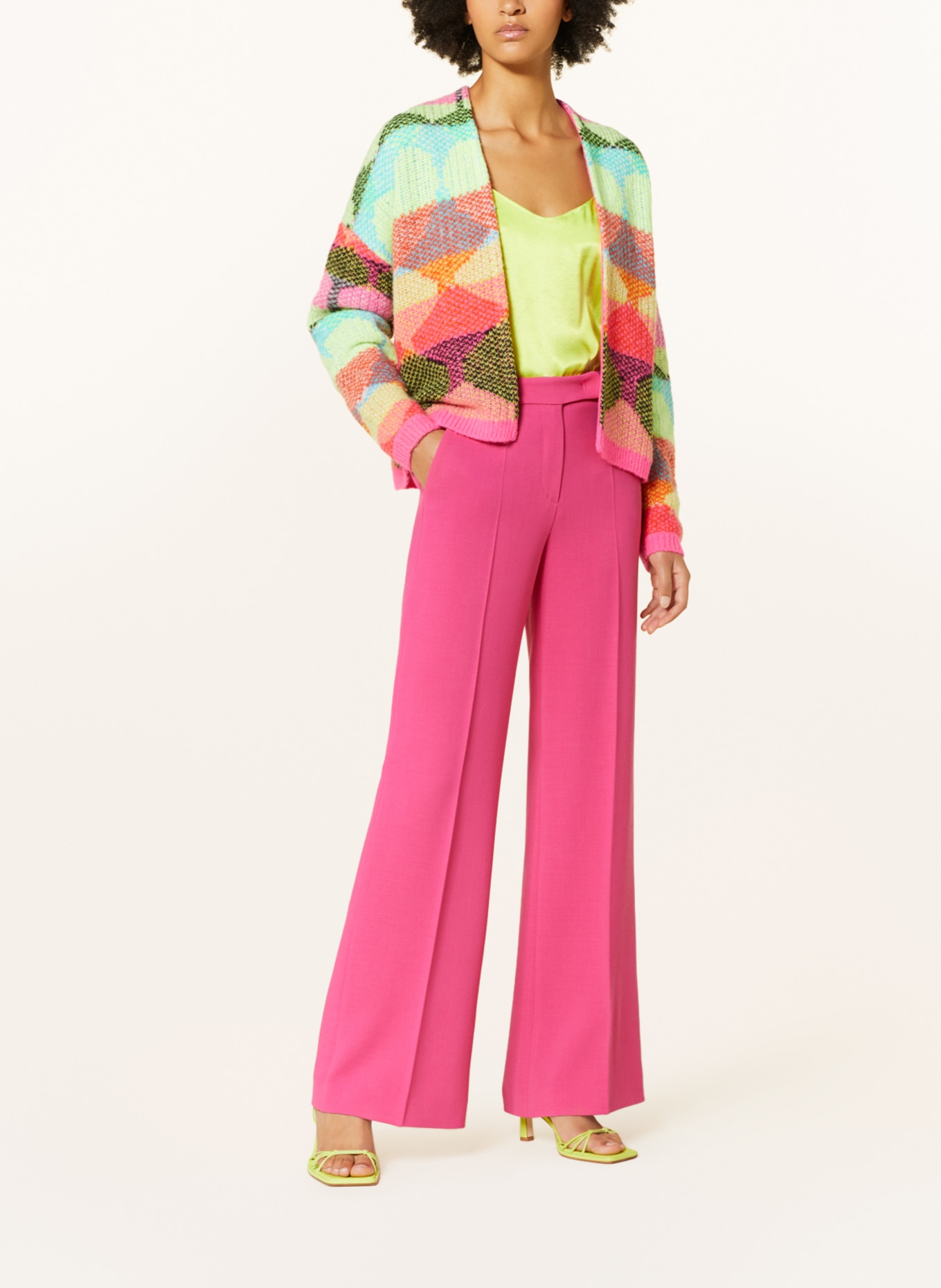 Princess GOES HOLLYWOOD Knit cardigan with merino wool, Color: NEON PINK/ NEON YELLOW/ TURQUOISE (Image 2)