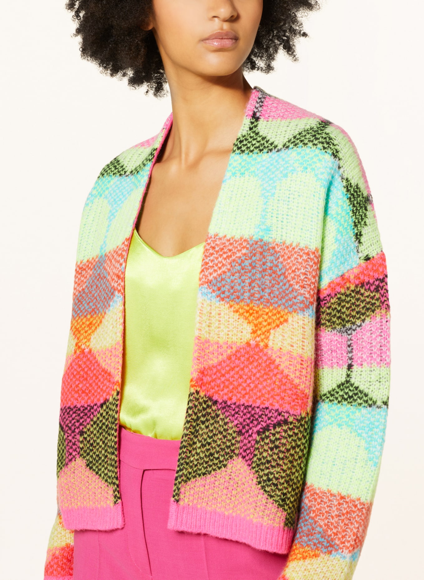 Princess GOES HOLLYWOOD Knit cardigan with merino wool, Color: NEON PINK/ NEON YELLOW/ TURQUOISE (Image 4)