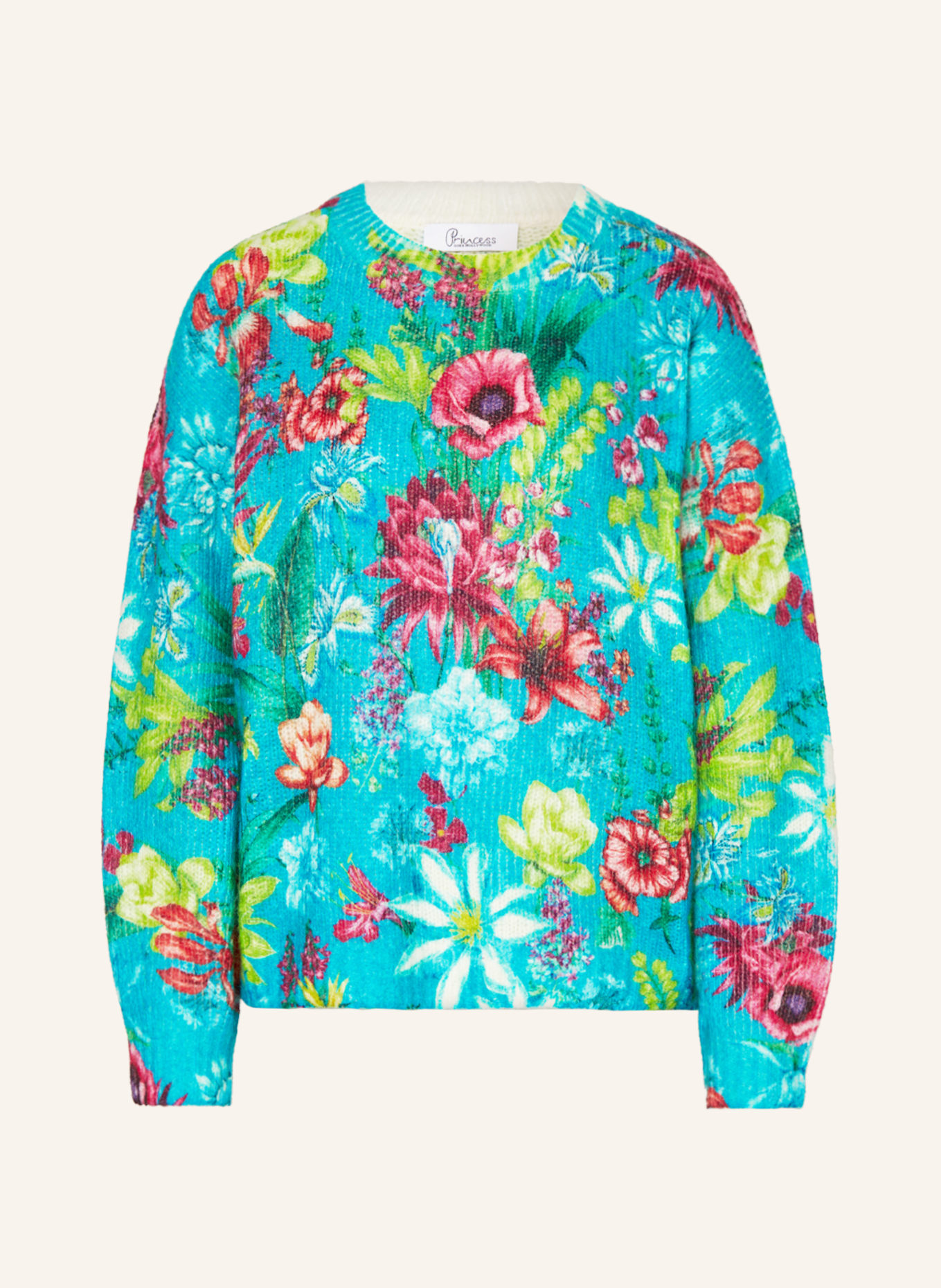Princess GOES HOLLYWOOD Sweater with merino wool, Color: TURQUOISE/ LIGHT GREEN/ PINK (Image 1)