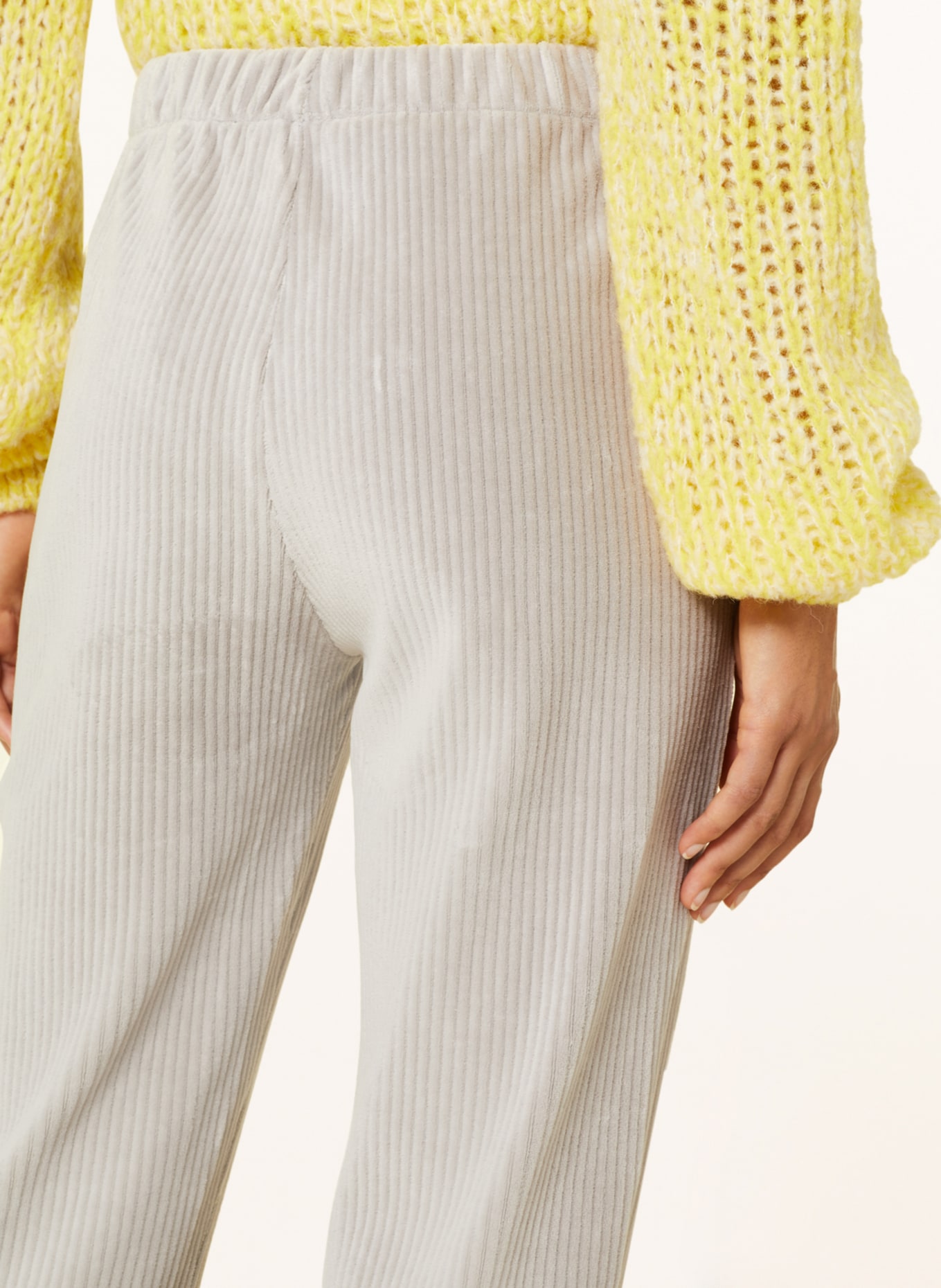 FrogBox Spodnie sztruksowe w dresowym stylu, Kolor: JASNOCZARY (Obrazek 5)