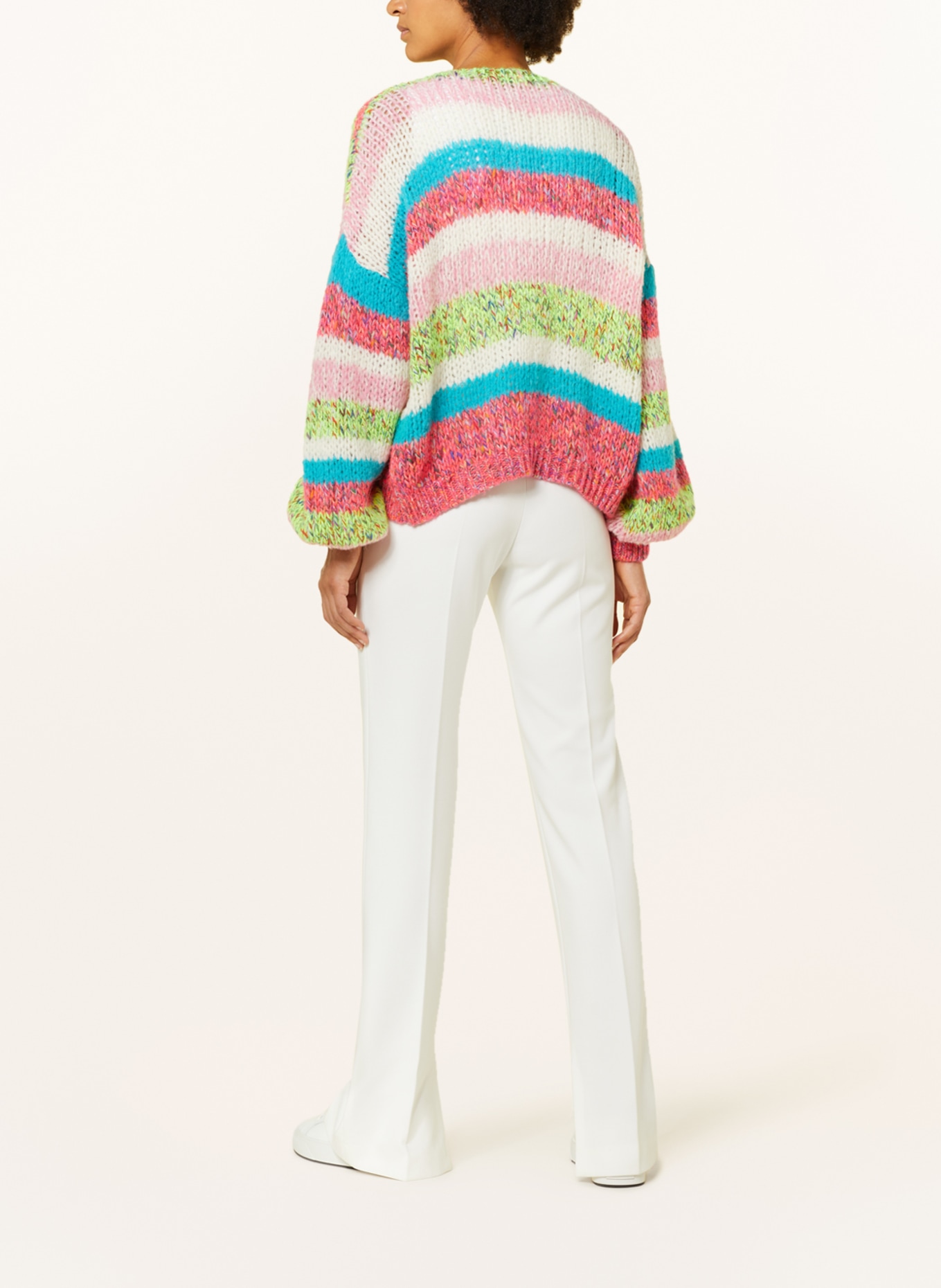 FrogBox Knit cardigan with glitter thread, Color: PINK/ ECRU/ TURQUOISE (Image 3)