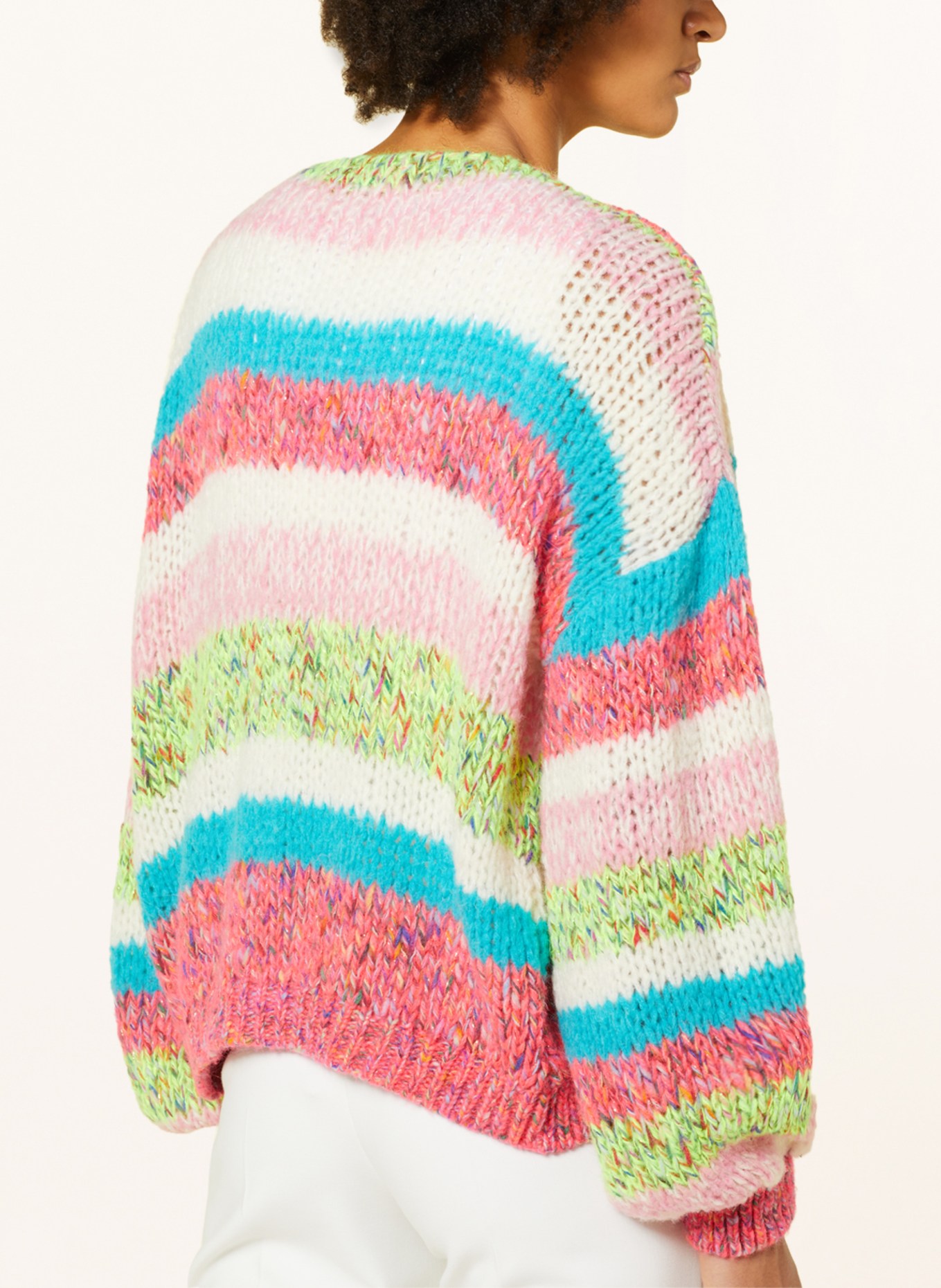 FrogBox Knit cardigan with glitter thread, Color: PINK/ ECRU/ TURQUOISE (Image 4)