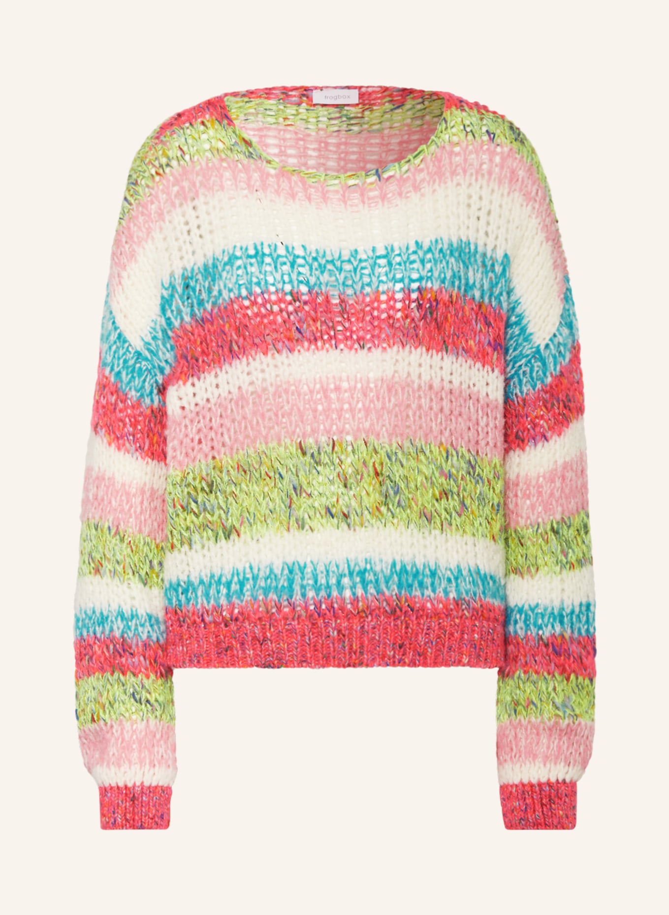 FrogBox Sweter z błyszczącą przędzą, Kolor: MOCNORÓŻOWY/ RÓŻOWY/ JASNONIEBIESKI (Obrazek 1)
