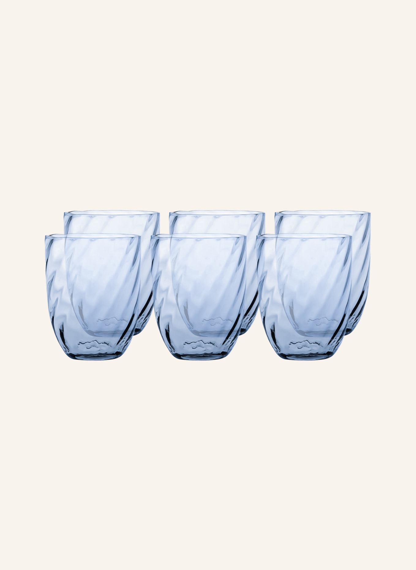 ANNA VON LIPA Set of 6 drinking glasses SWIRL, Color: BLUE GRAY (Image 1)