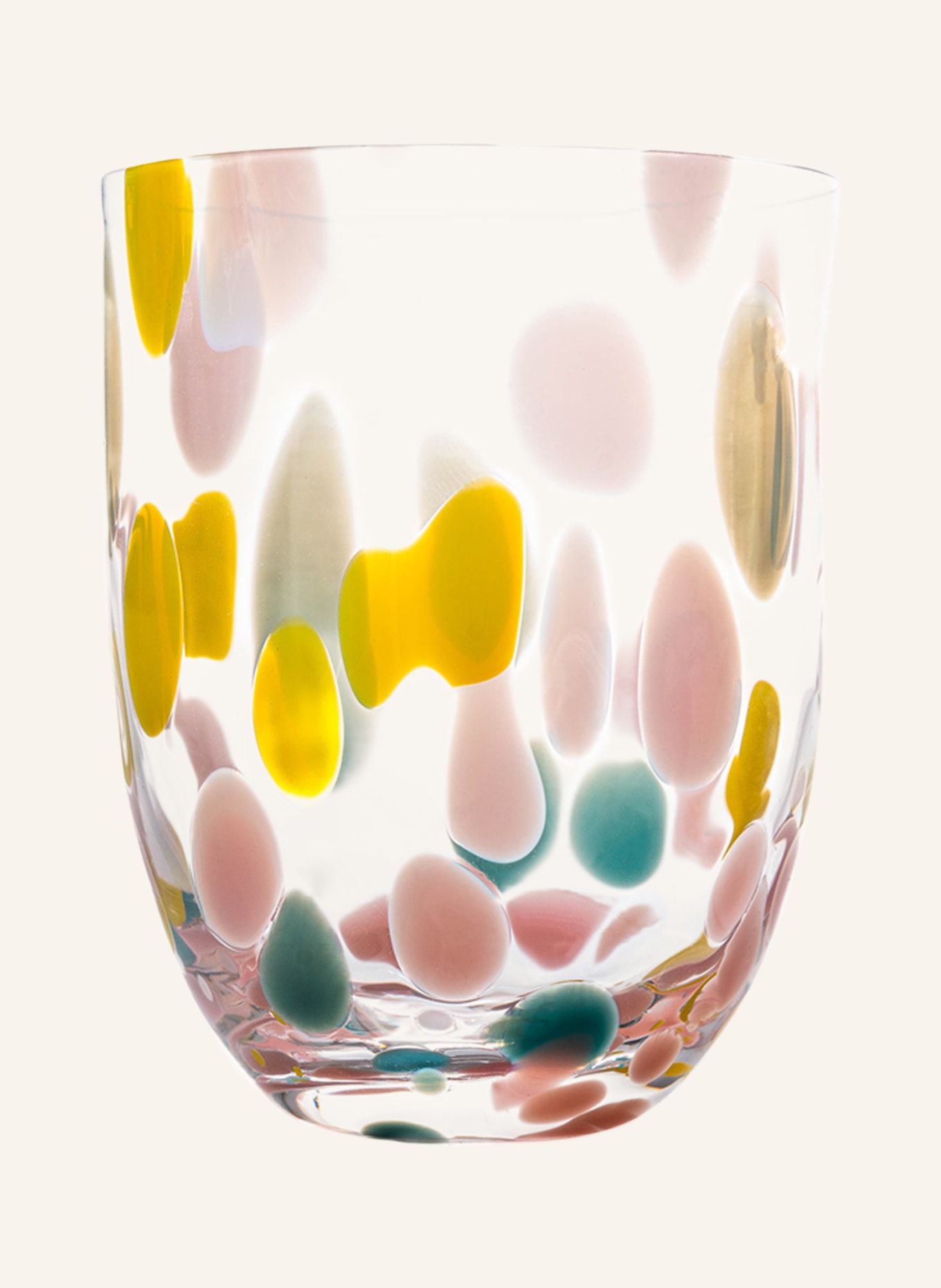 ANNA VON LIPA Set of 6 drinking glasses BIG CONFETTI, Color: PINK/ YELLOW/ TURQUOISE (Image 2)