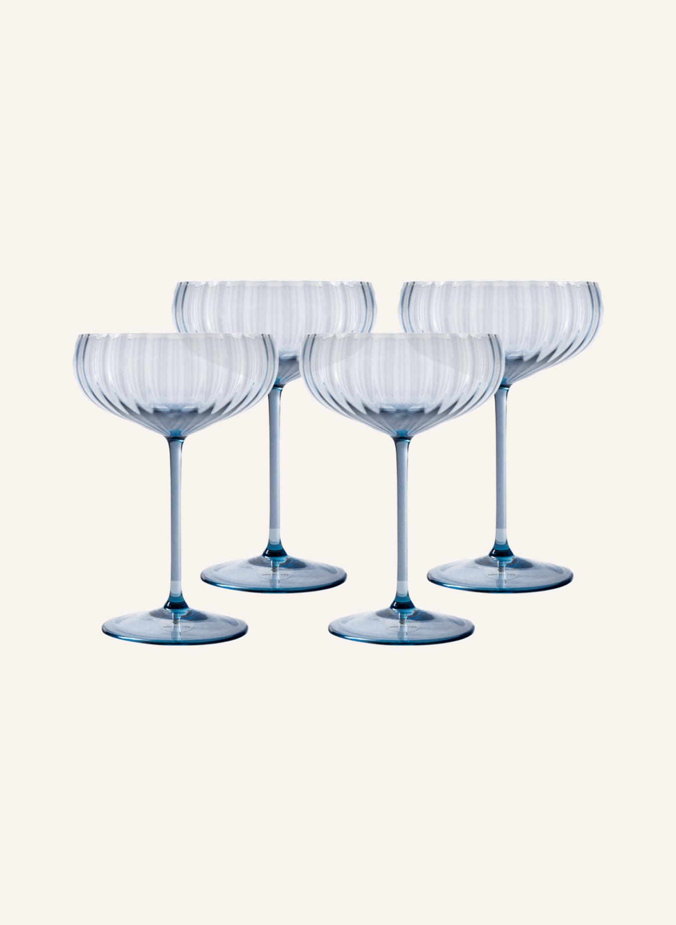 ANNA VON LIPA Set of 2 champagne glasses LYON, Color: BLUE GRAY (Image 1)