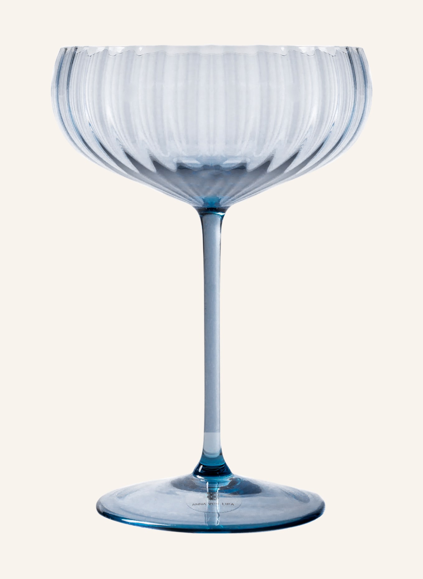 ANNA VON LIPA Set of 2 champagne glasses LYON, Color: BLUE GRAY (Image 2)