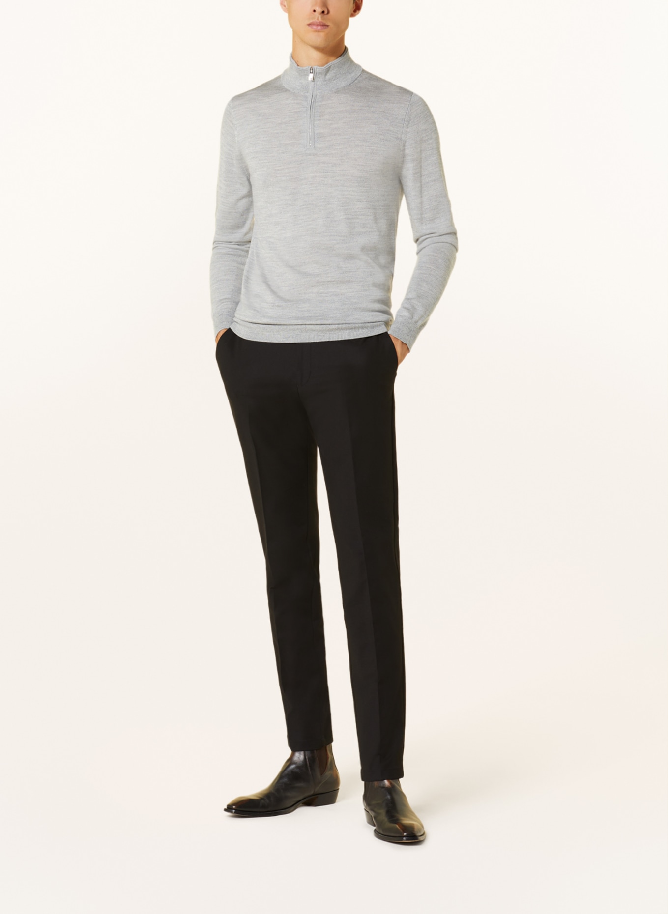 REISS Half-zip sweater BLACKHALL, Color: LIGHT GRAY (Image 2)