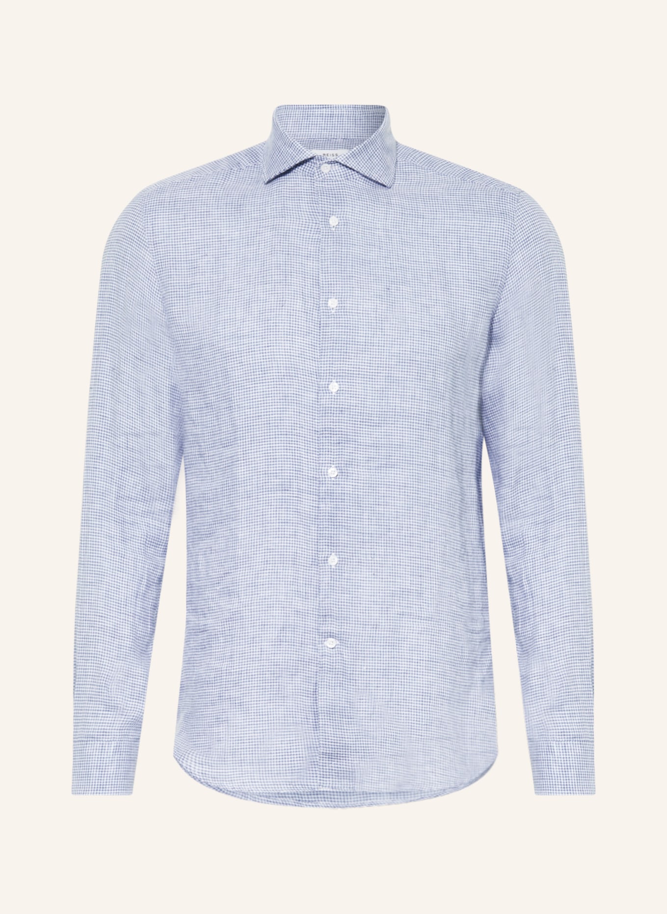 REISS Linen shirt RUBAN Regular Fit, Color: WHITE/ BLUE (Image 1)