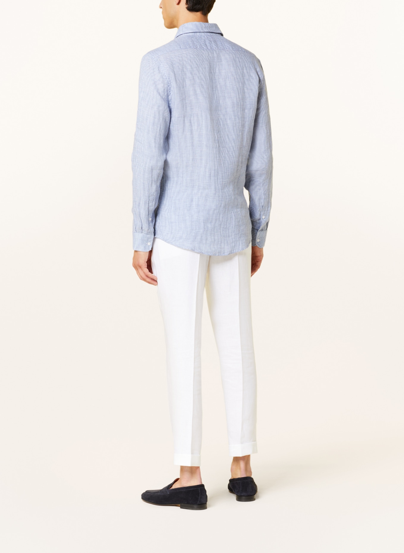 REISS Linen shirt RUBAN Regular Fit, Color: WHITE/ BLUE (Image 3)