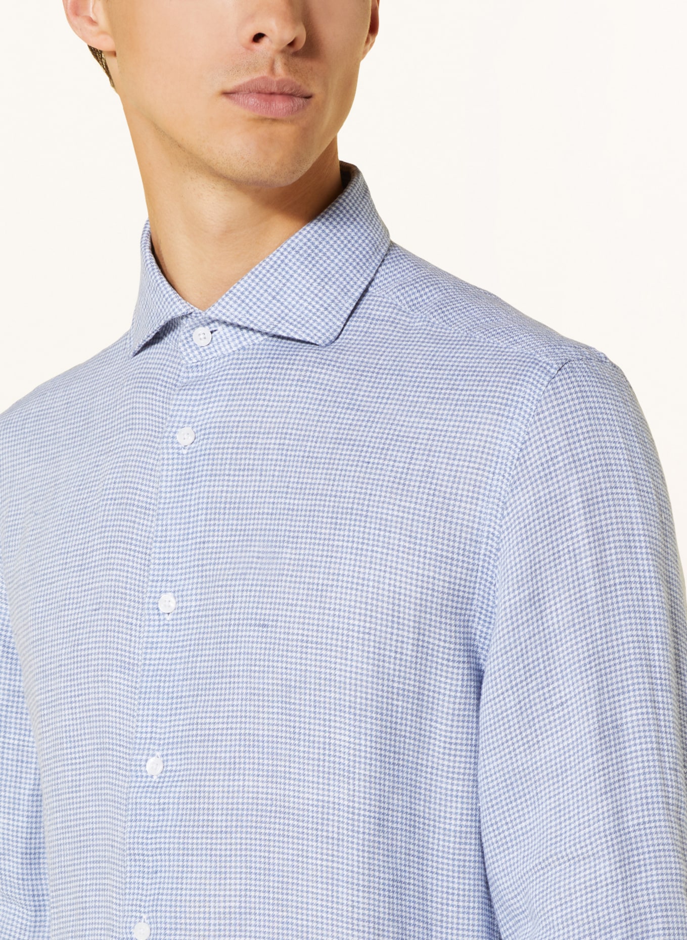 REISS Linen shirt RUBAN Regular Fit, Color: WHITE/ BLUE (Image 4)