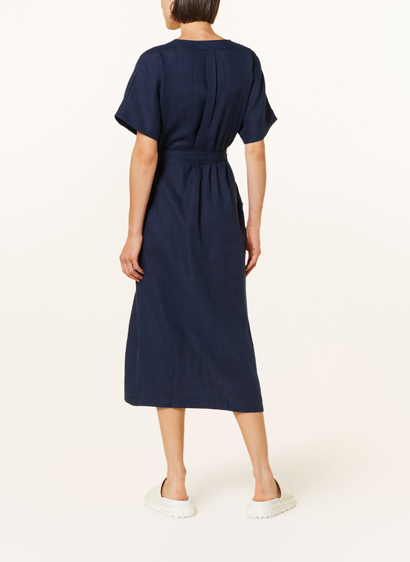 WHISTLES Shirt dress in linen, Color: DARK BLUE (Image 3)