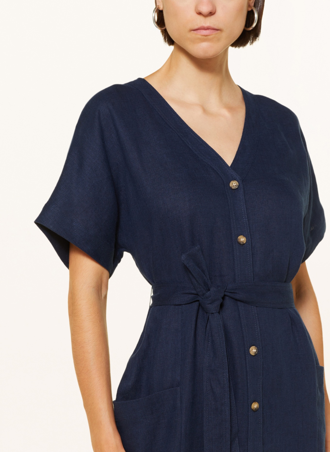 WHISTLES Shirt dress in linen, Color: DARK BLUE (Image 4)