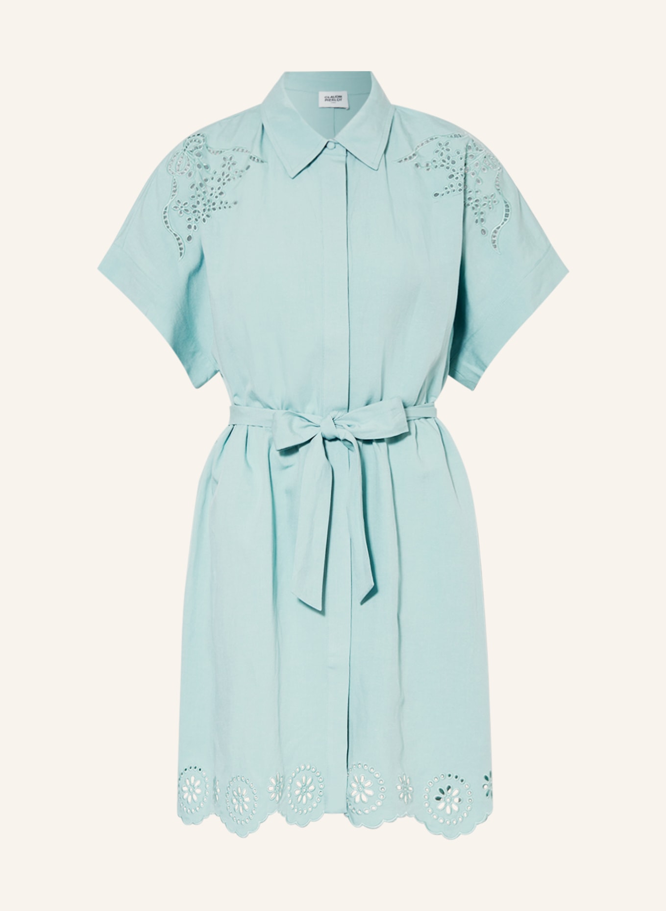 CLAUDIE PIERLOT Hemdblusenkleid mit Leinen, Farbe: MINT (Bild 1)