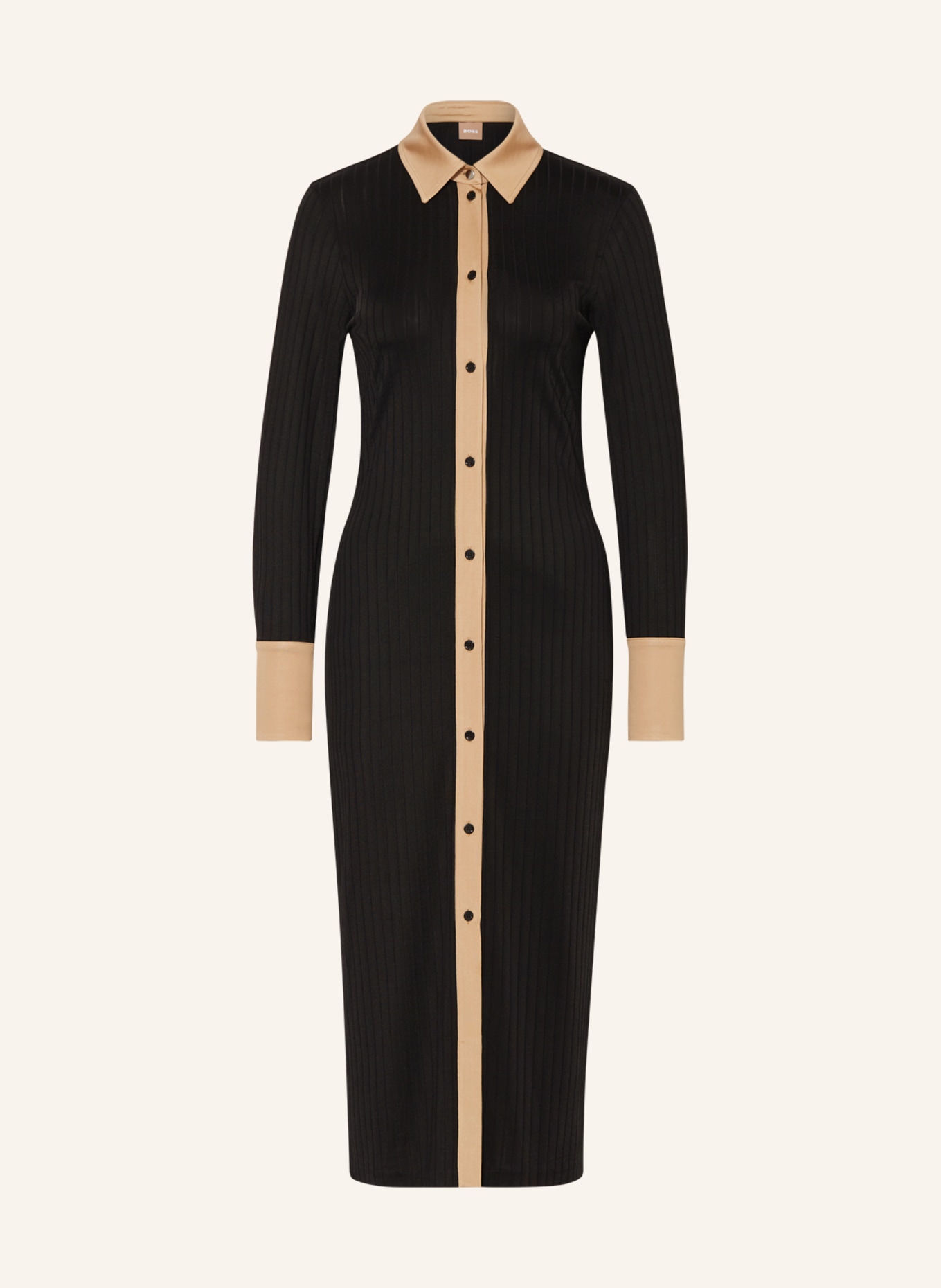 BOSS Shirt dress ELANTA, Color: BLACK/ LIGHT BROWN (Image 1)