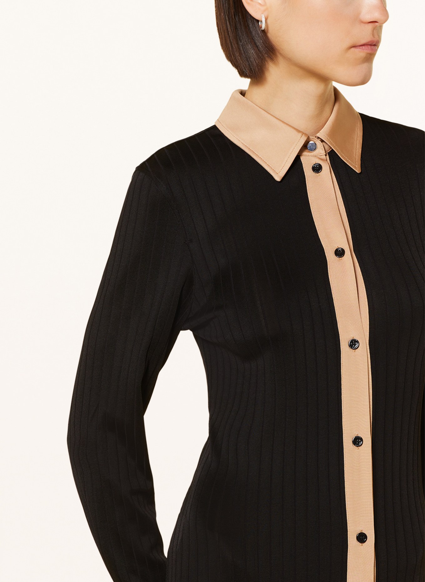 BOSS Shirt dress ELANTA, Color: BLACK/ LIGHT BROWN (Image 4)