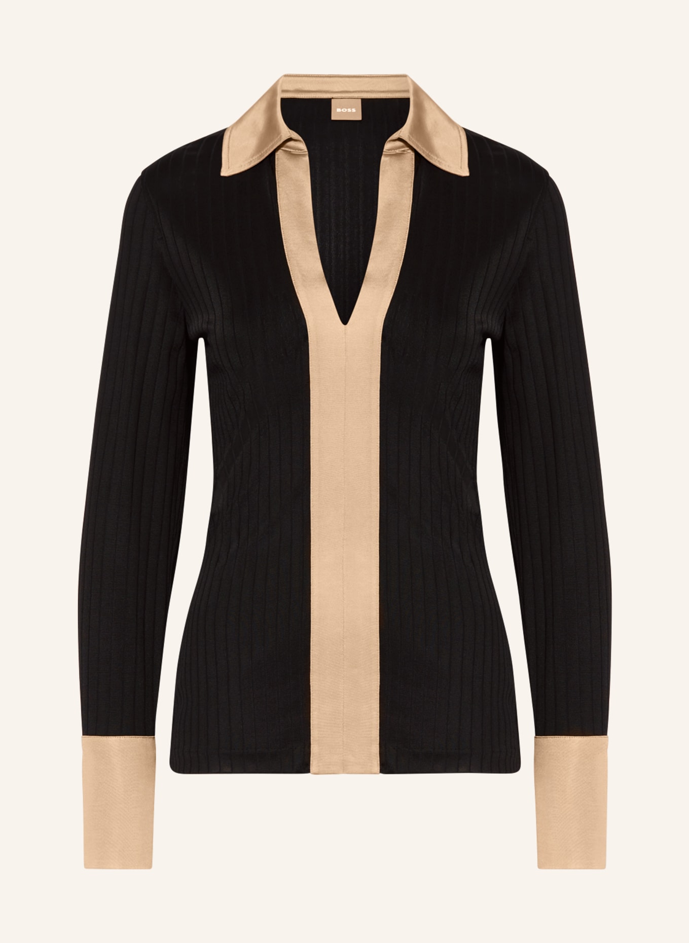 BOSS Long sleeve shirt elanTY, Color: BLACK/ LIGHT BROWN (Image 1)