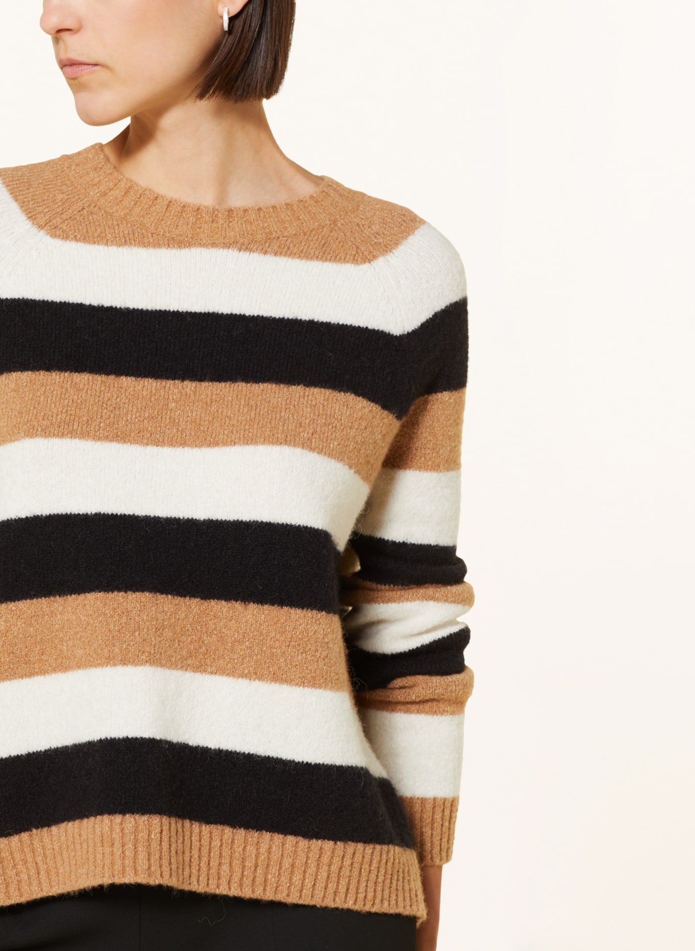 BOSS Sweater FEBISANI with alpaca, Color: BEIGE/ BLACK/ ECRU (Image 4)