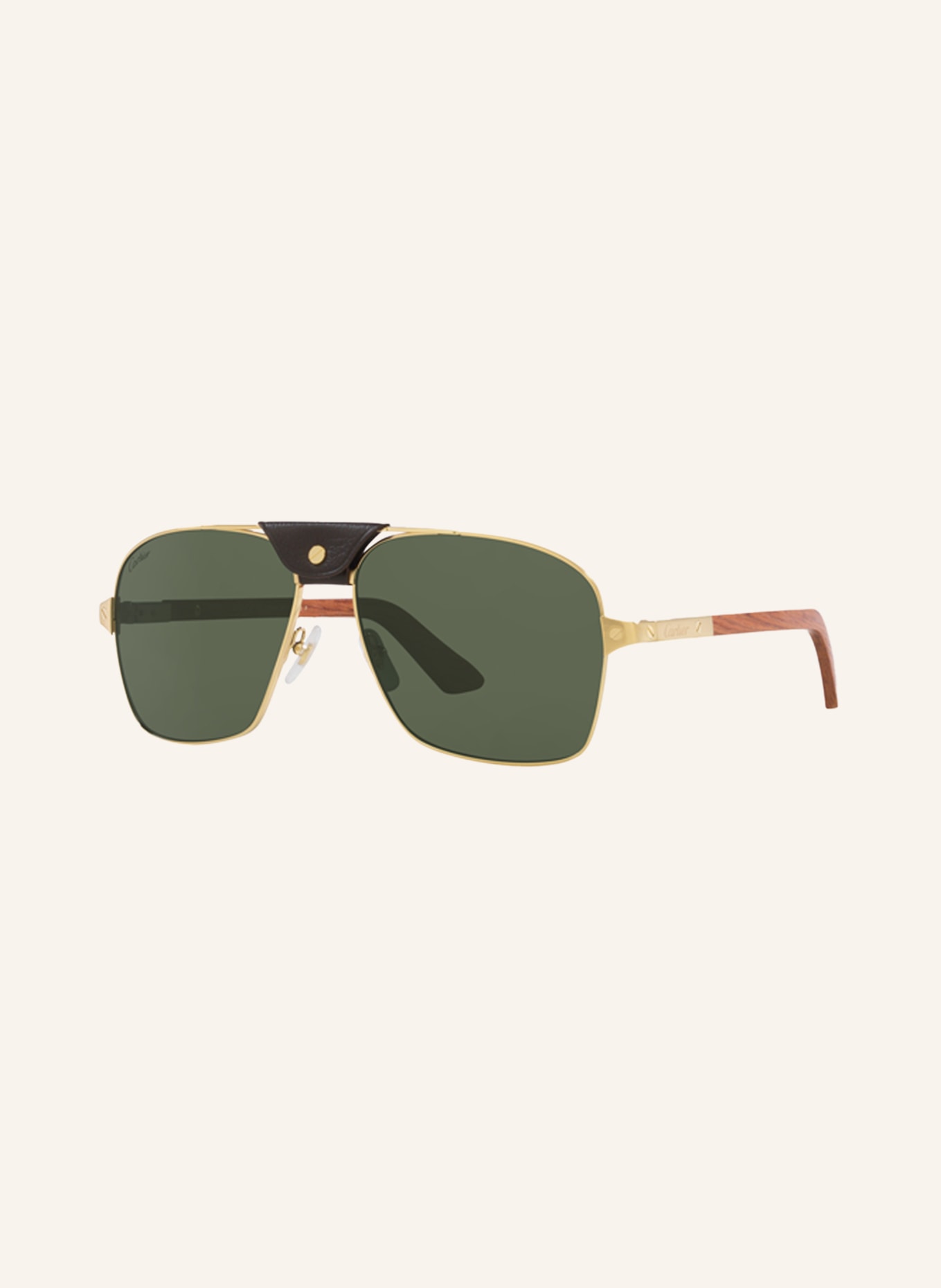Cartier Sunglasses CT0389S, Color: 2300J1 - GOLD/GREEN (Image 1)