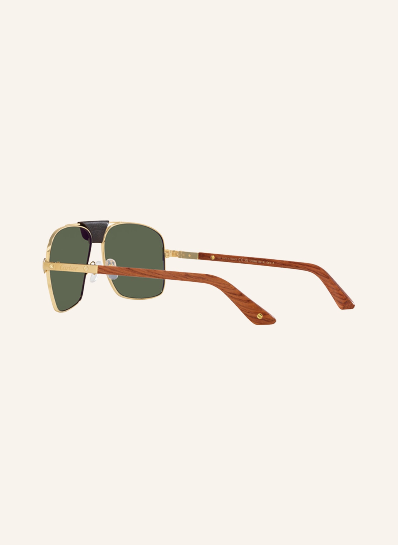 Cartier Sunglasses CT0389S, Color: 2300J1 - GOLD/GREEN (Image 4)