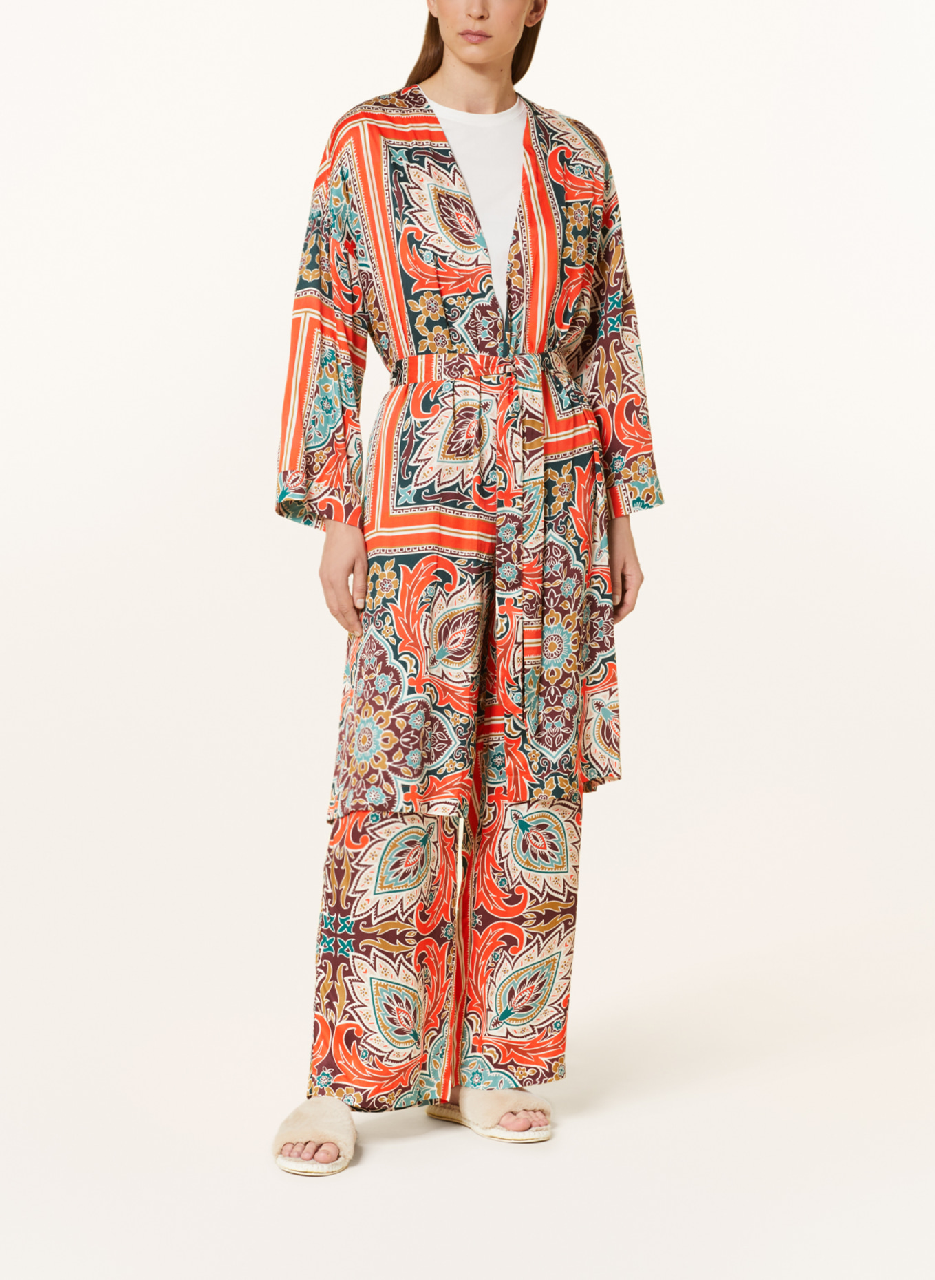 mey Damen-Kimono SCARLET, Farbe: DUNKELGRÜN/ ORANGE/ DUNKELGELB (Bild 2)