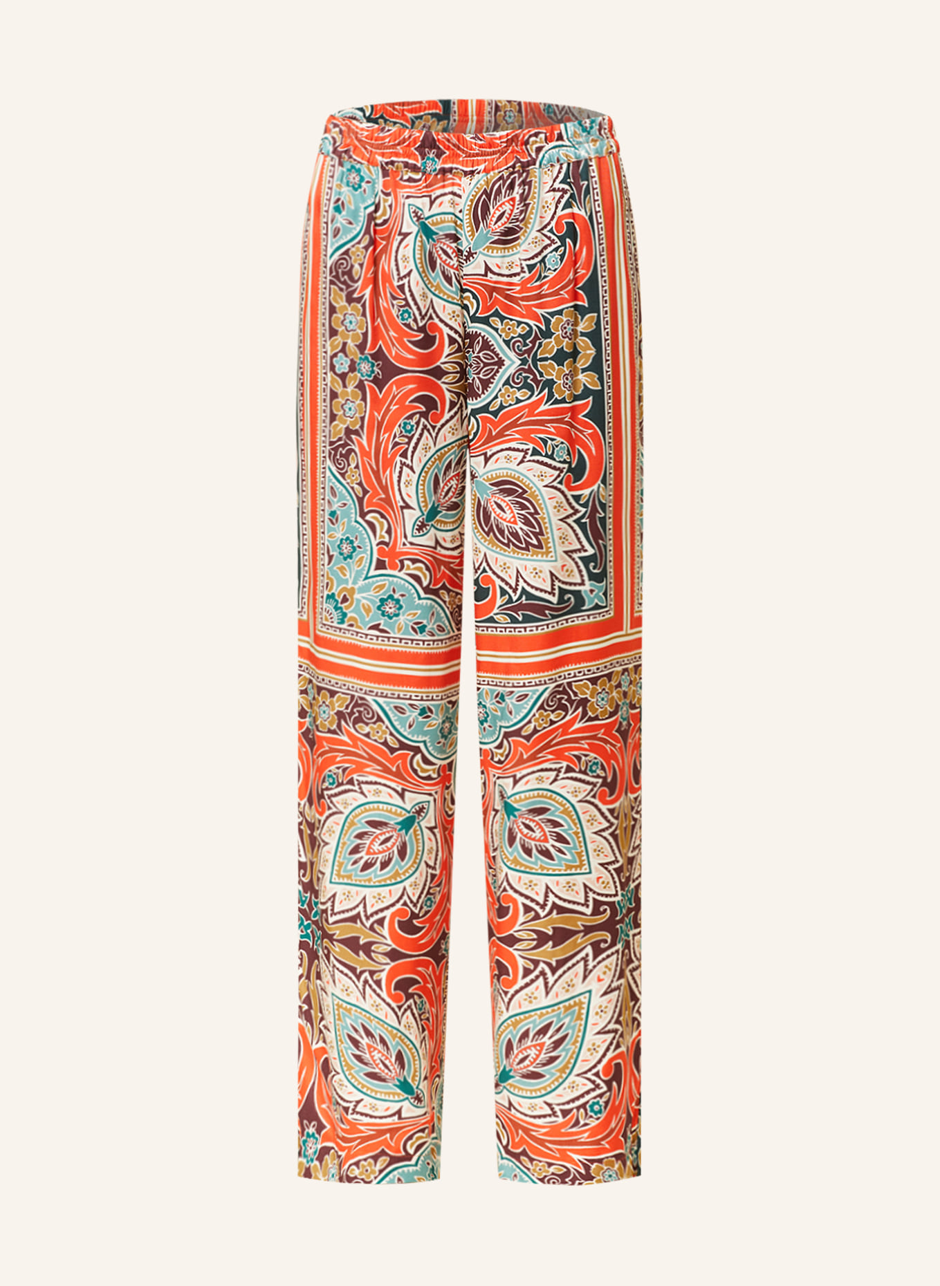 mey Pajama pants SCARLET series, Color: WHITE/ ORANGE/ TURQUOISE (Image 1)