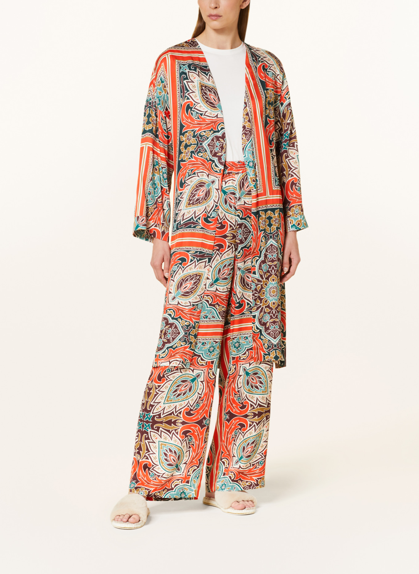 mey Spodnie od piżamy z kolekcji SCARLET, Kolor: BIAŁY/ POMARAŃCZOWY/ TURKUSOWY (Obrazek 2)