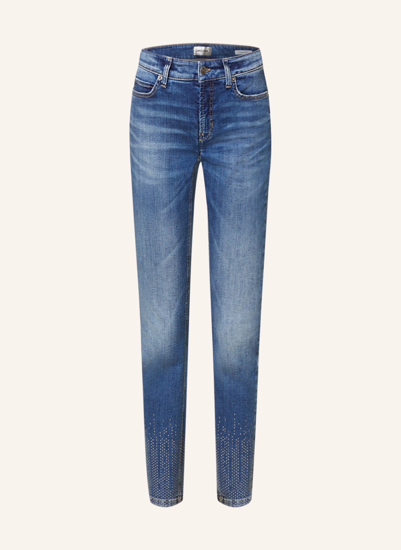 CAMBIO 7/8 jeans PARIS with decorative gems, Color: 5130 authentic splinted (Image 1)