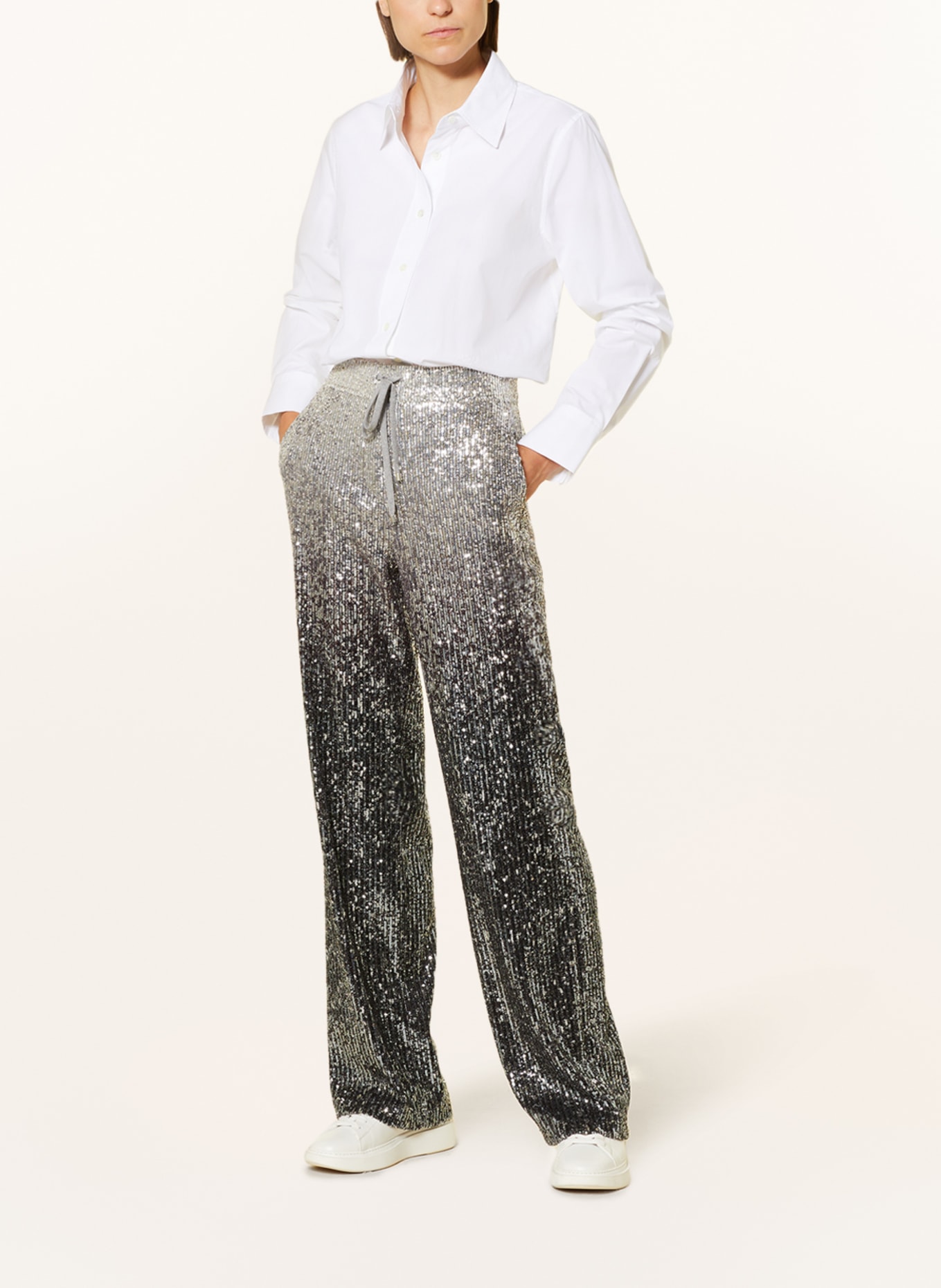 CAMBIO Trousers AVRIL with sequins, Color: GRAY/ BLACK/ SILVER (Image 2)