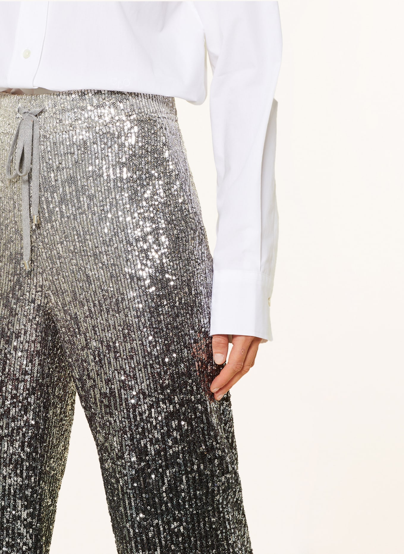 CAMBIO Trousers AVRIL with sequins, Color: GRAY/ BLACK/ SILVER (Image 5)