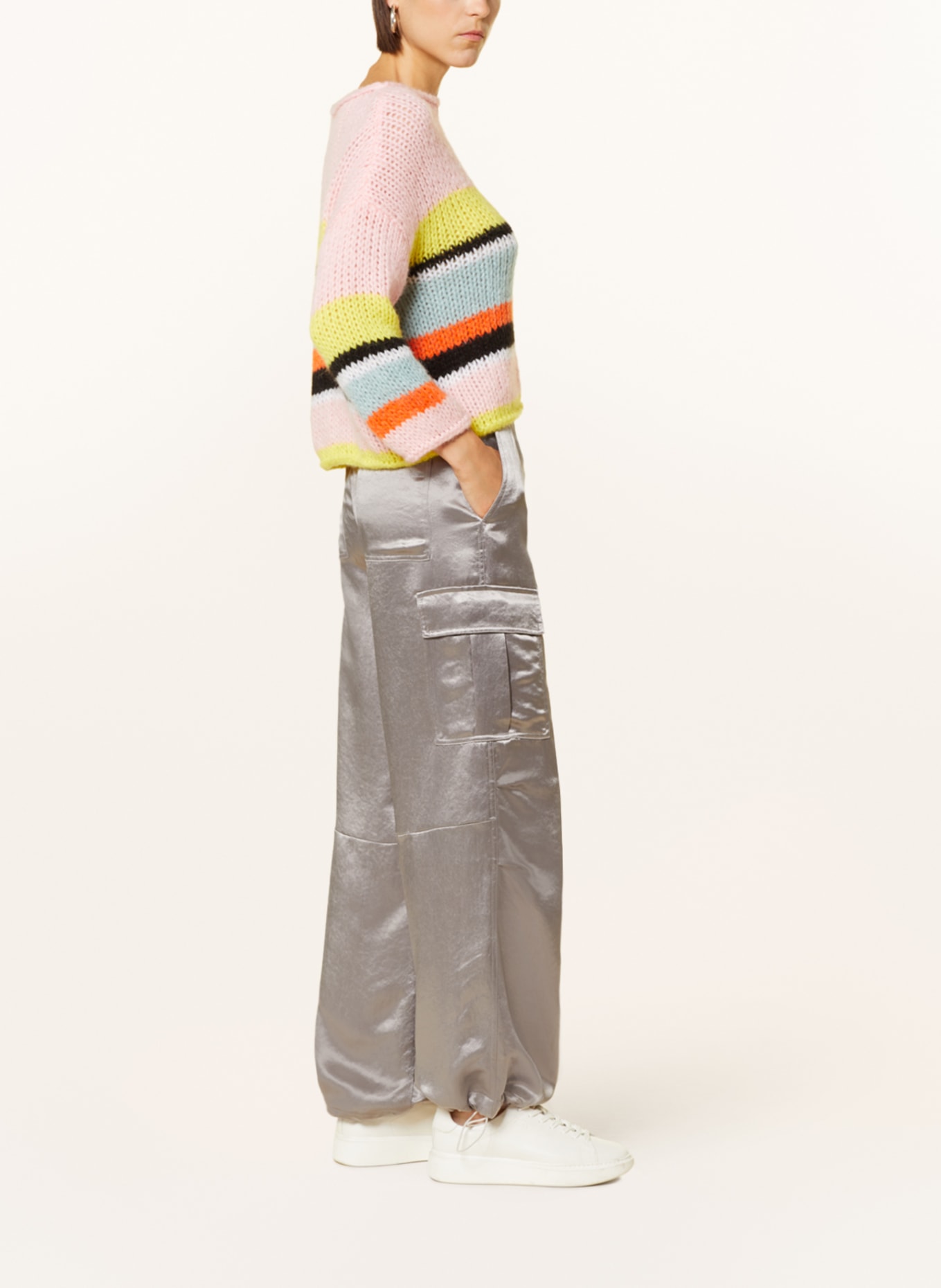 CAMBIO Cargo pants MORGAN in satin, Color: TAUPE (Image 4)