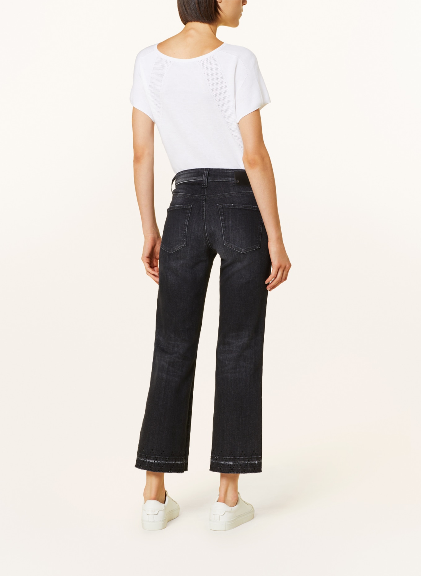 CAMBIO Bootcut jeans FRANCESCA with decorative gems, Color: 5227 contrast used open hem (Image 3)