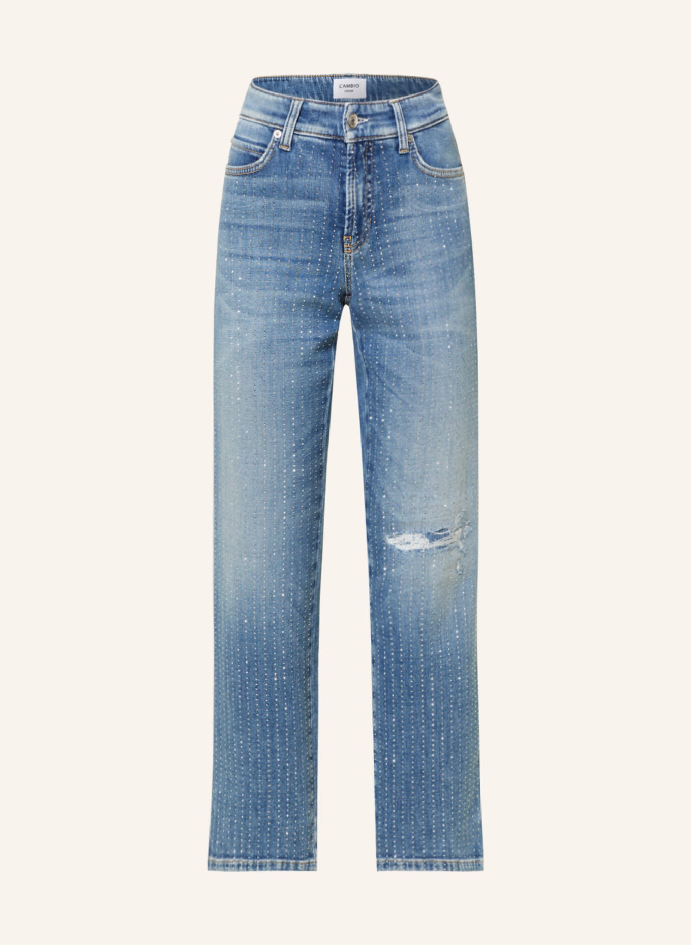 CAMBIO 7/8 jeans PARIS with decorative gems, Color: 5251 salty authentic contrast (Image 1)