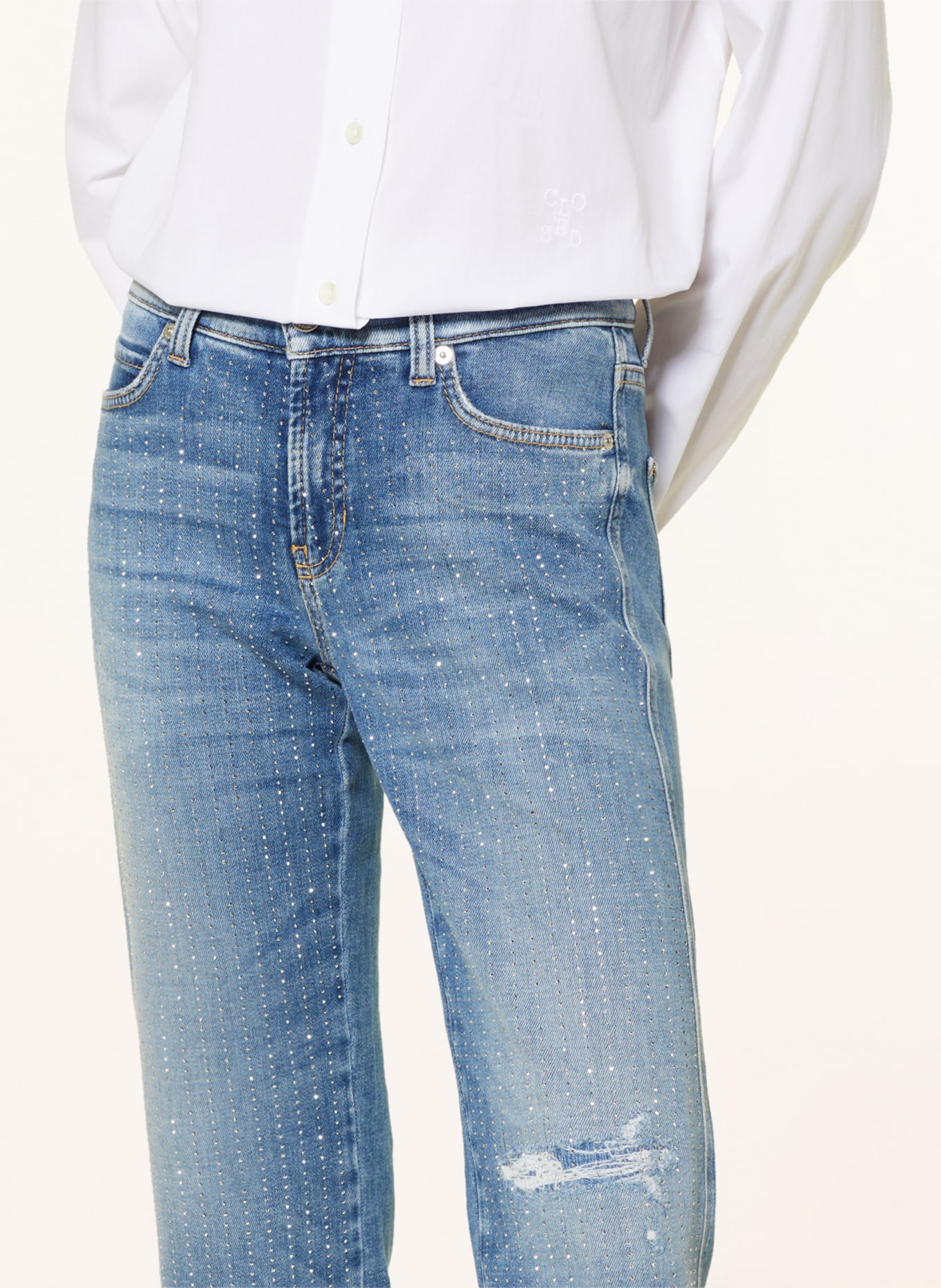 CAMBIO 7/8 jeans PARIS with decorative gems, Color: 5251 salty authentic contrast (Image 5)