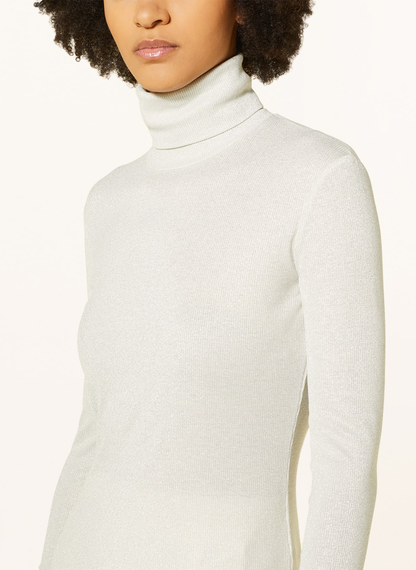 MAX & Co. Turtleneck shirt BAGNANTE with glitter thread, Color: LIGHT GRAY (Image 4)