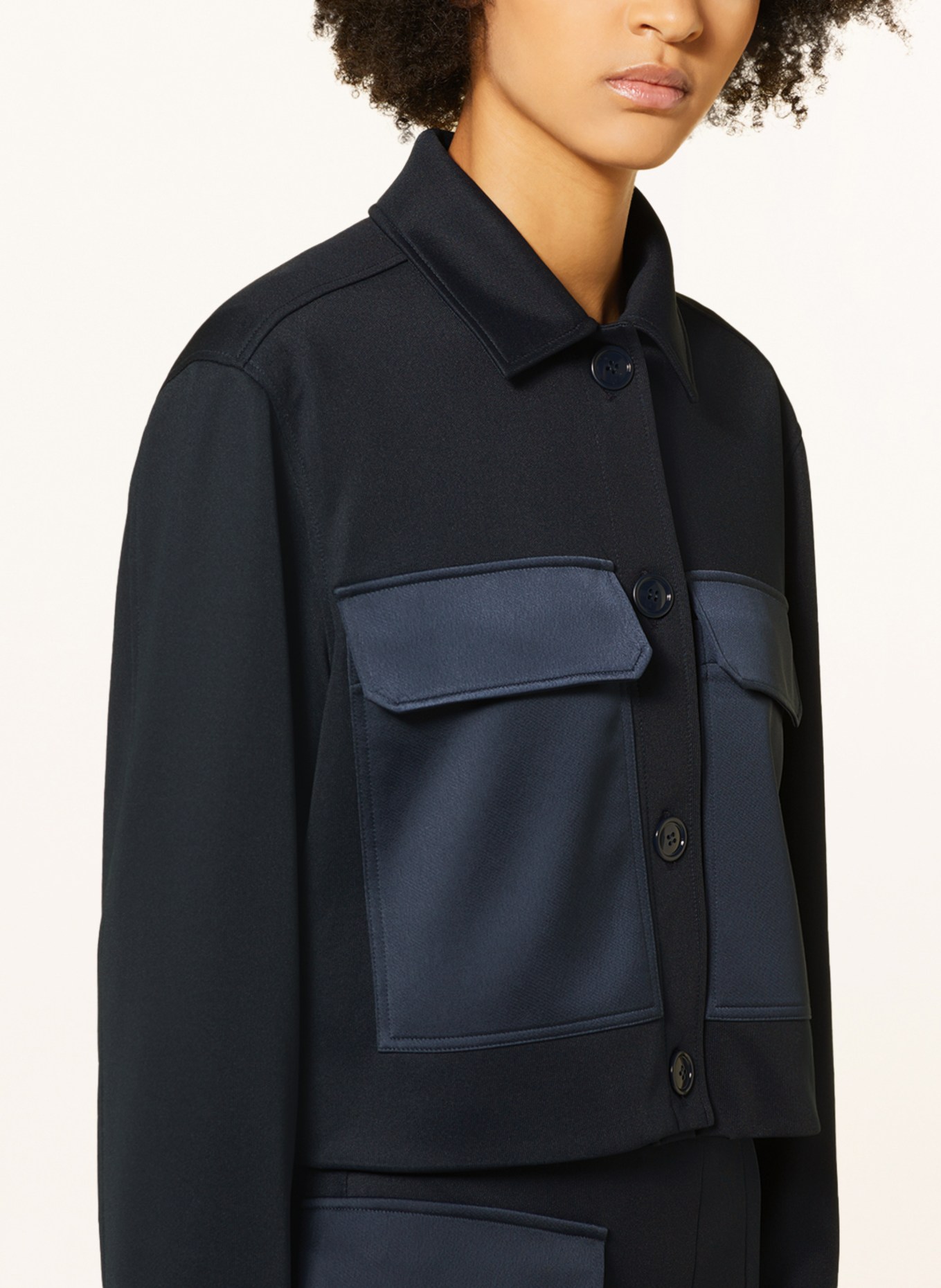 MAX & Co. Cropped overshirt MIRRA made of jersey, Color: DARK BLUE (Image 4)