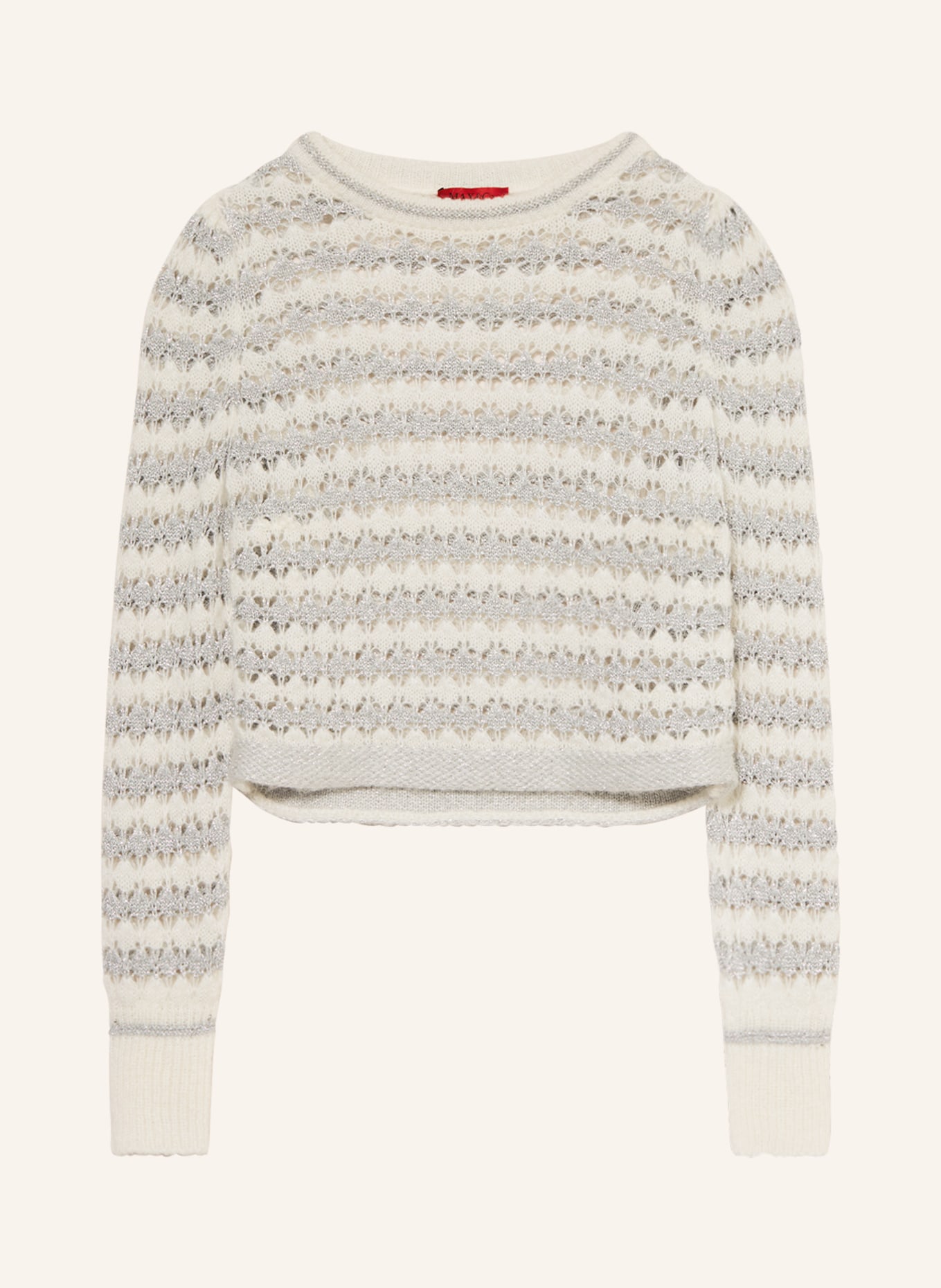 MAX & Co. Sweater ECCELSO with mohair and glitter yarn, Color: WHITE/ LIGHT GRAY (Image 1)