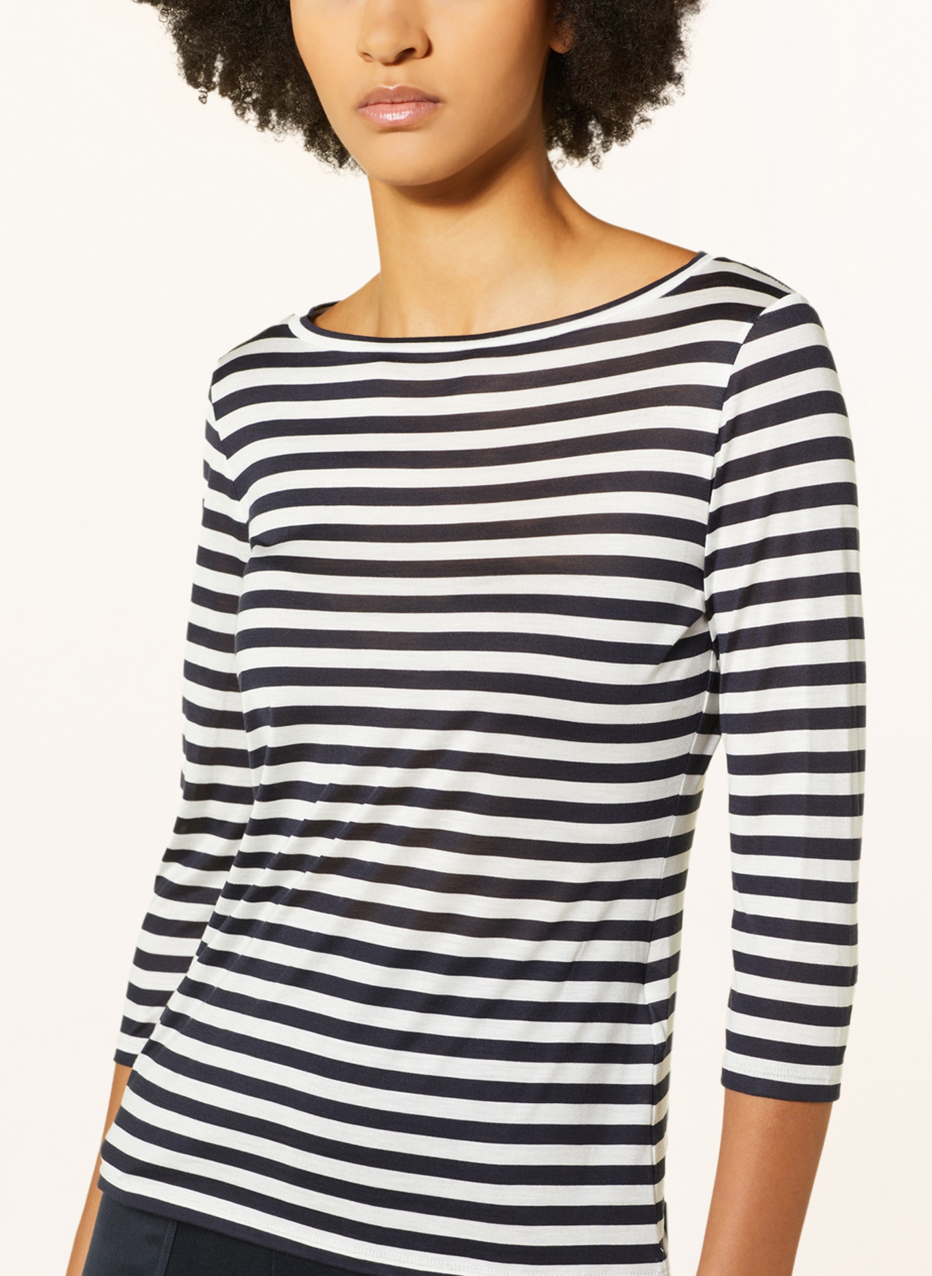 MAX & Co. Shirt FESTIVAL with 3/4 sleeves: DARK BLUE / WHITE