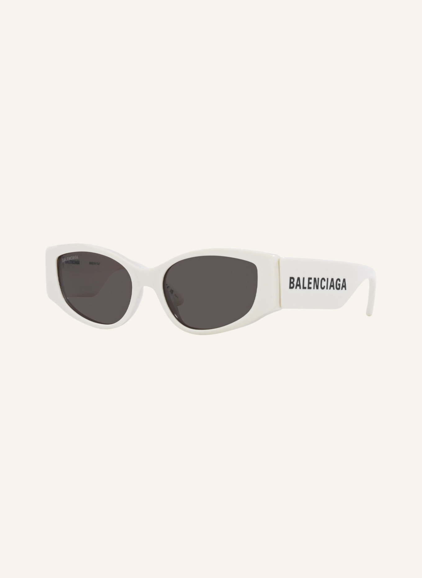 BALENCIAGA Sunglasses BB0258S, Color: 4800L1 - WHITE/ DARK GRAY (Image 1)