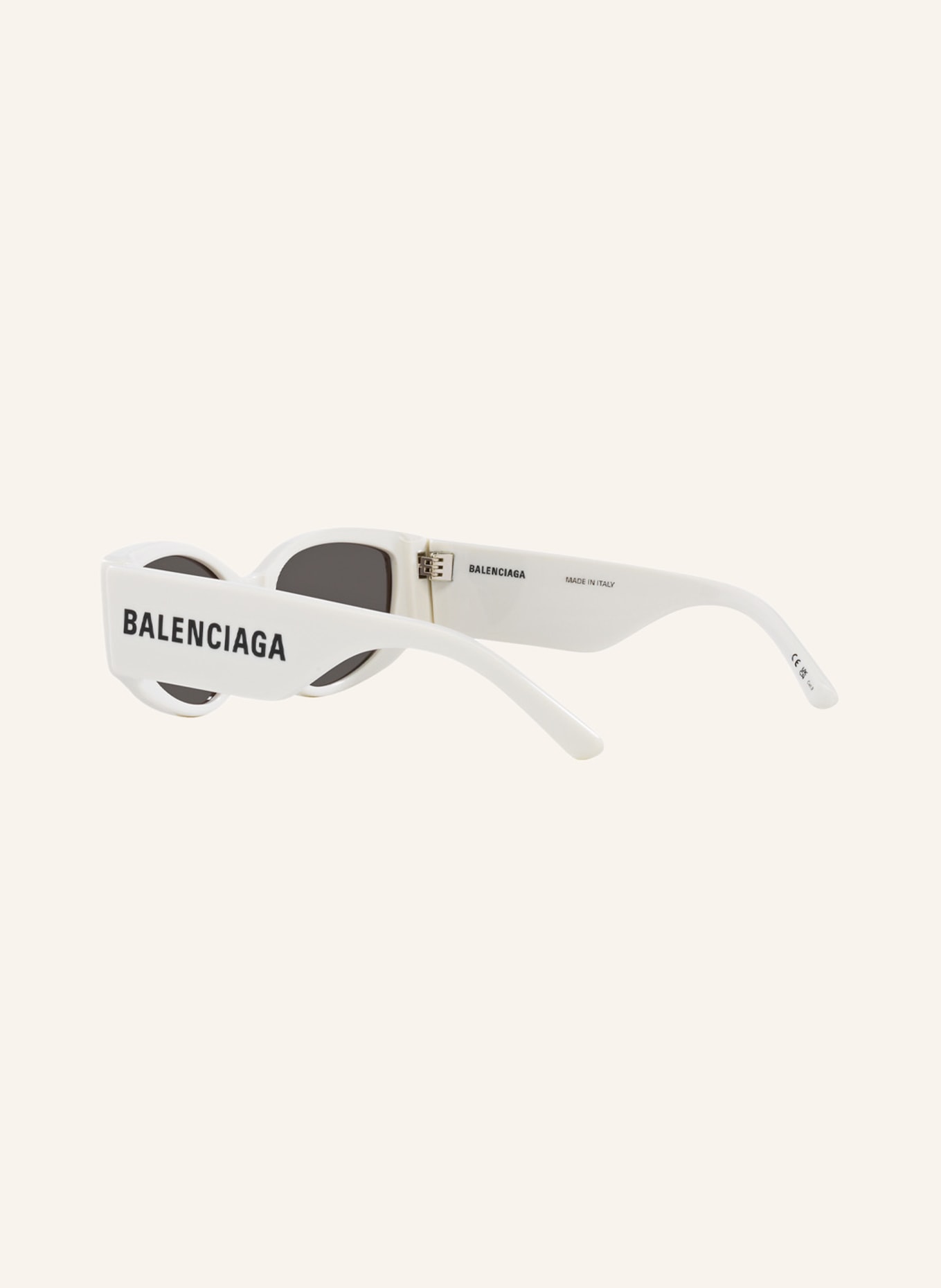 BALENCIAGA Sunglasses BB0258S, Color: 4800L1 - WHITE/ DARK GRAY (Image 4)