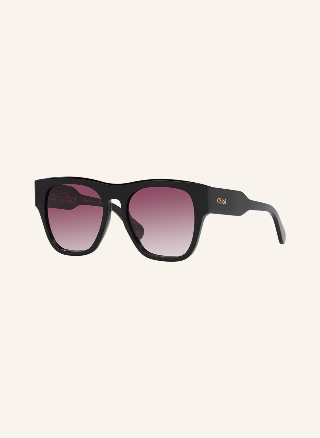 Chloé Sunglasses CH0149S, Color: 1100U1 – BLACK/ RED GRADIENT (Image 1)