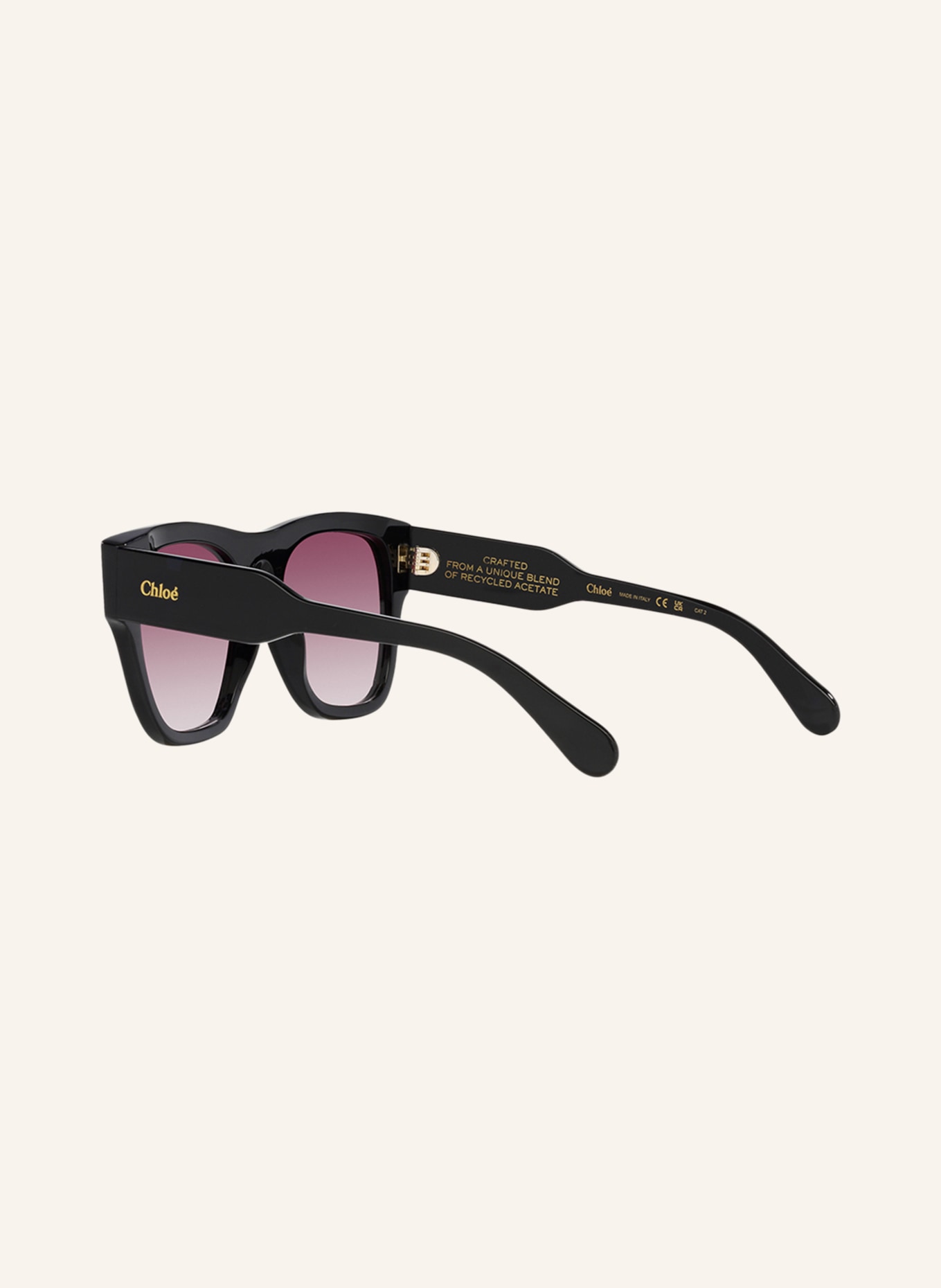 Chloé Sunglasses CH0149S, Color: 1100U1 – BLACK/ RED GRADIENT (Image 4)