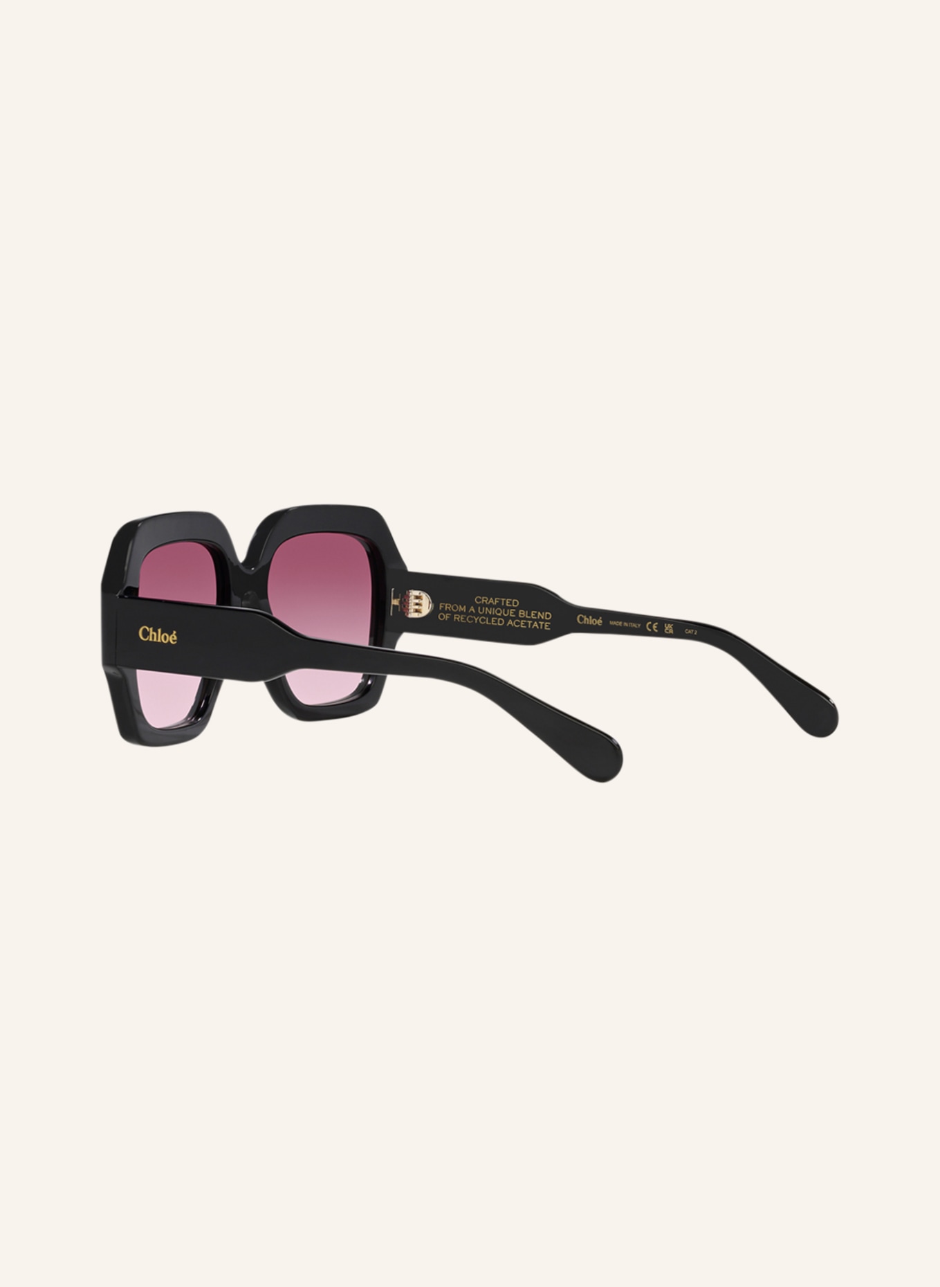 Chloé Sunglasses CH0154S, Color: 1100U1 - BLACK/ PURPLE GRADIENT (Image 4)