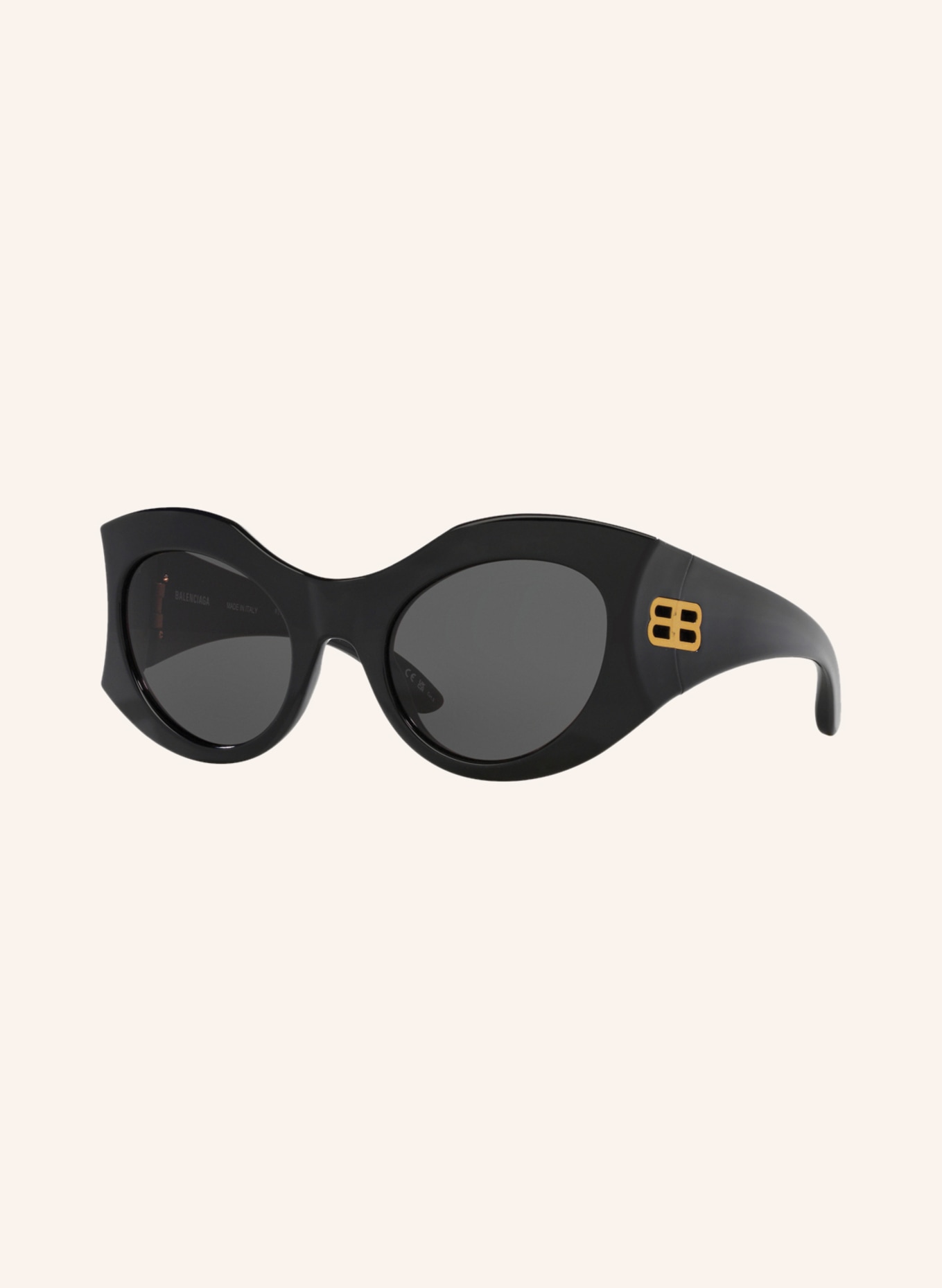 BALENCIAGA Sunglasses BB0256S, Color: 1100L1 - BLACK/DARK GRAY (Image 1)