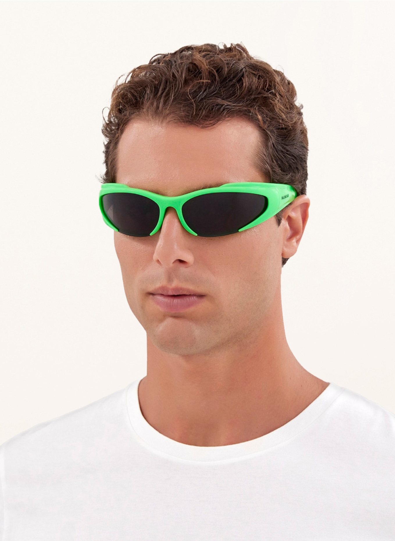 BALENCIAGA Sluneční brýle BB0253S: 2500L1 - NEONOVÁ ZELENÁ/ TMAVĚ ŠEDÁ