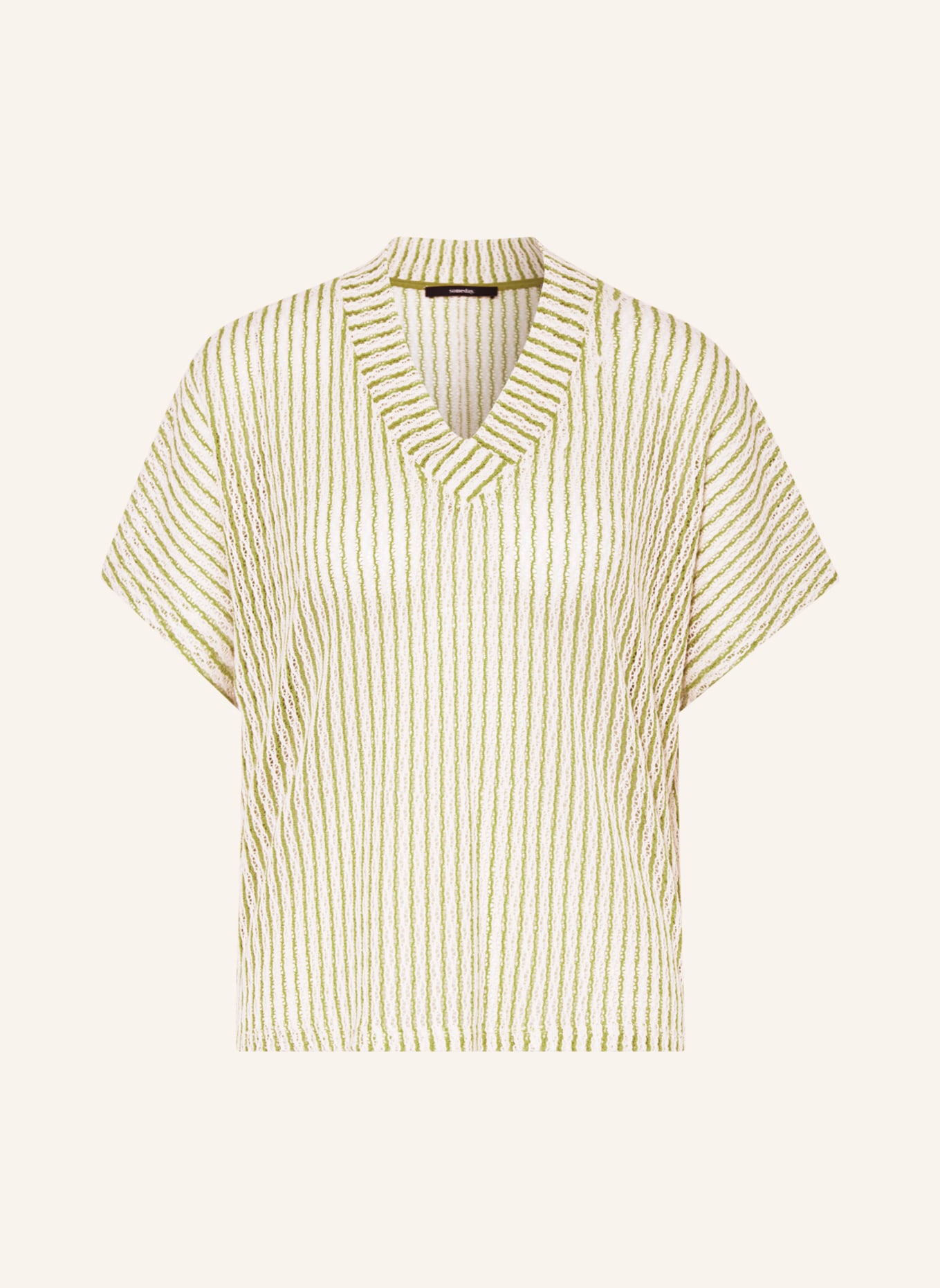 someday Knit shirt UMRENA, Color: WHITE/ LIGHT GREEN (Image 1)