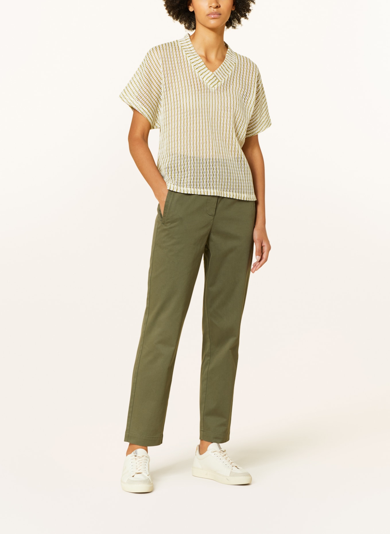 someday Knit shirt UMRENA, Color: WHITE/ LIGHT GREEN (Image 2)