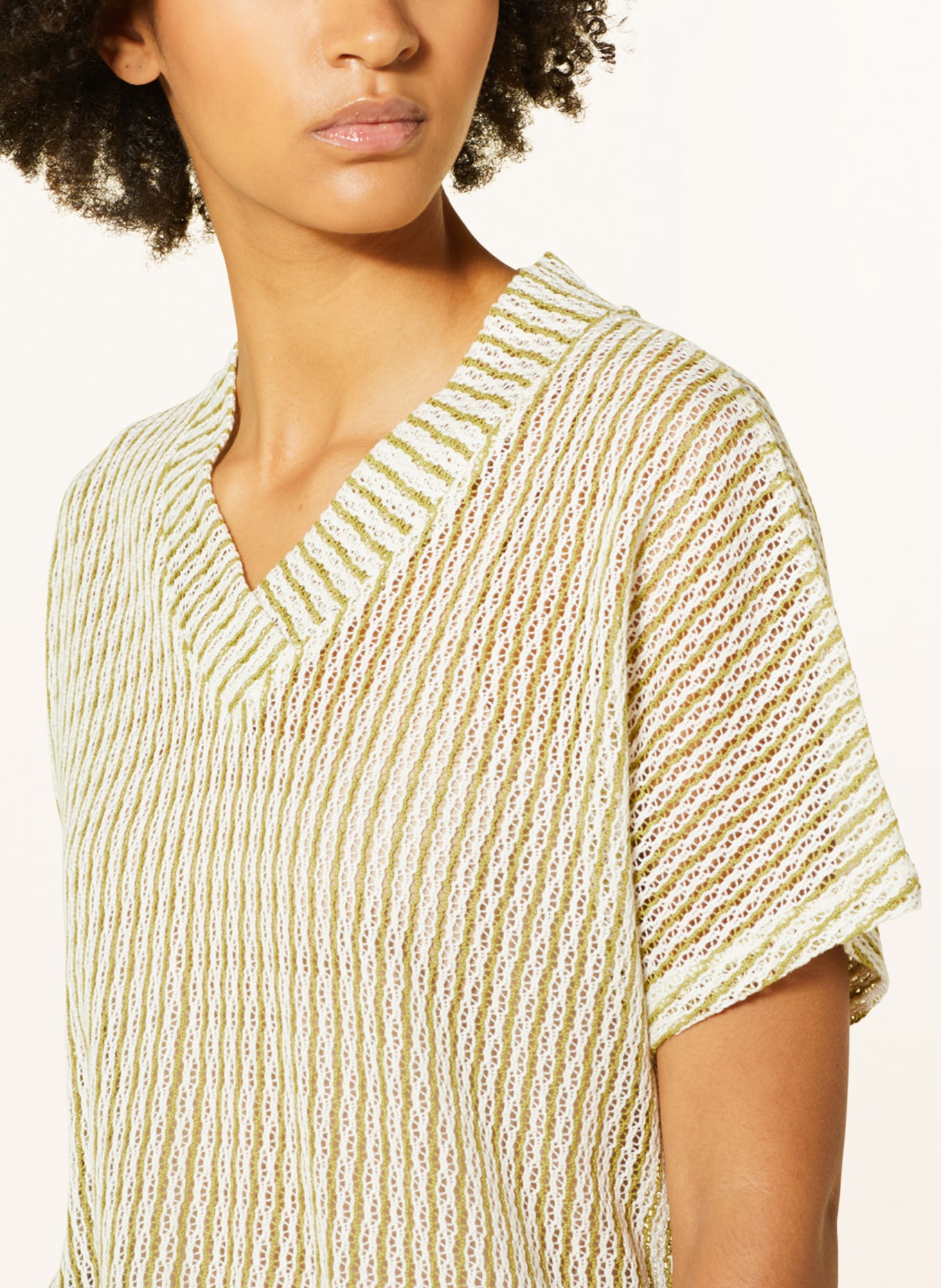 someday Knit shirt UMRENA, Color: WHITE/ LIGHT GREEN (Image 4)