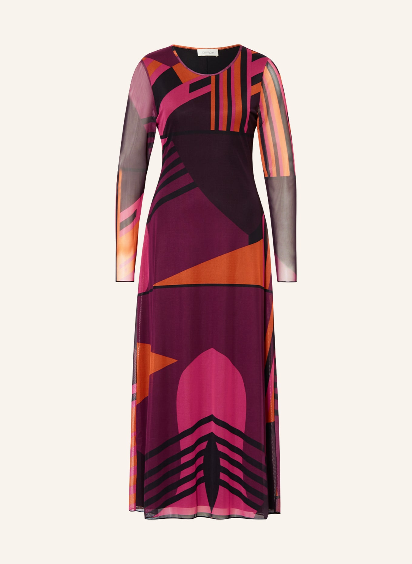 CARTOON Mesh dress, Color: BLACK/ PINK/ ORANGE (Image 1)