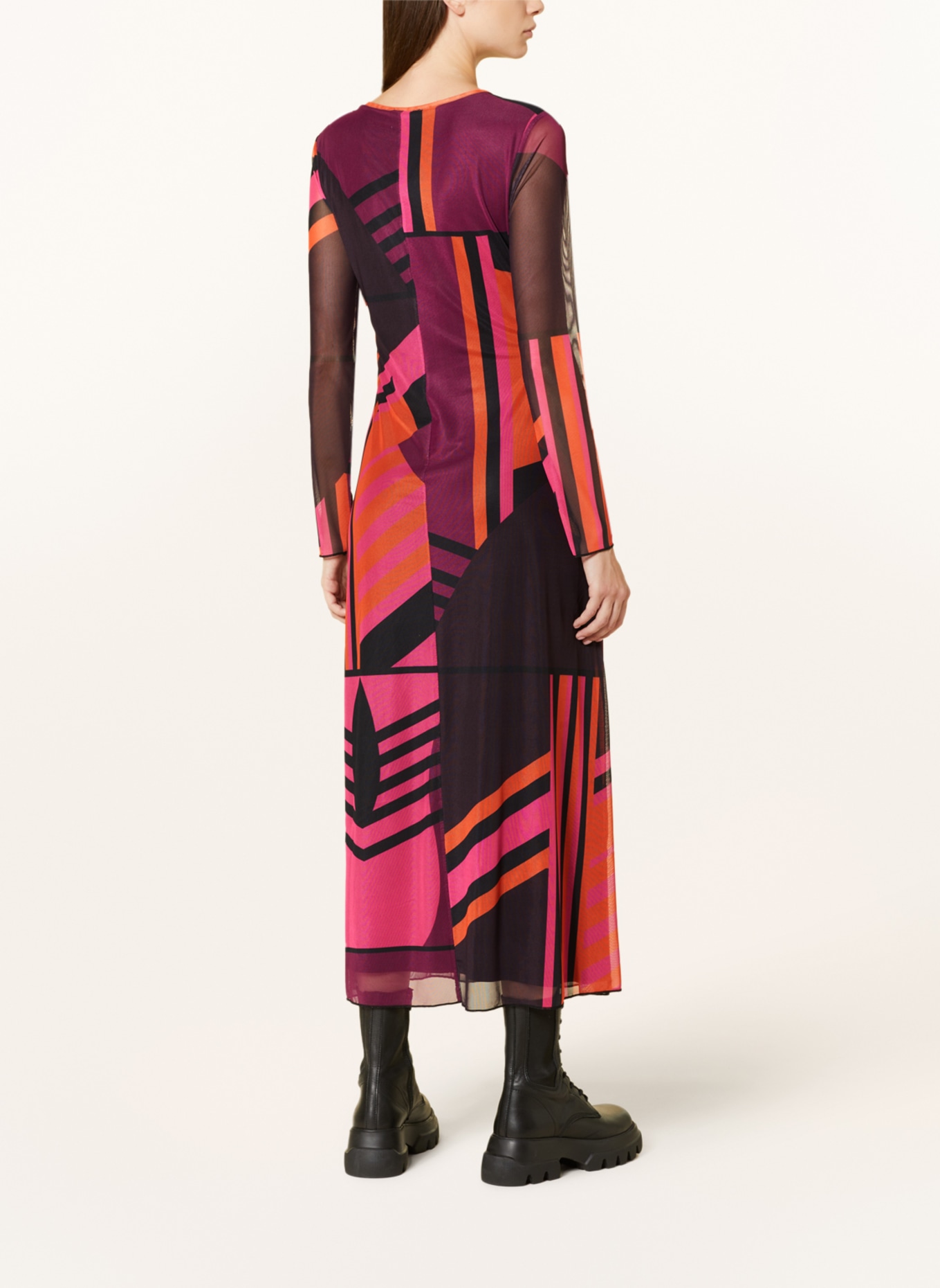 CARTOON Mesh-Kleid, Farbe: SCHWARZ/ PINK/ ORANGE (Bild 3)